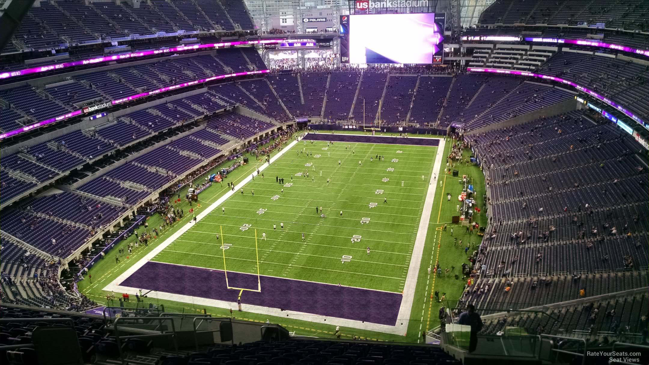 section 324, row 15 seat view for football - u.s. bank stadium