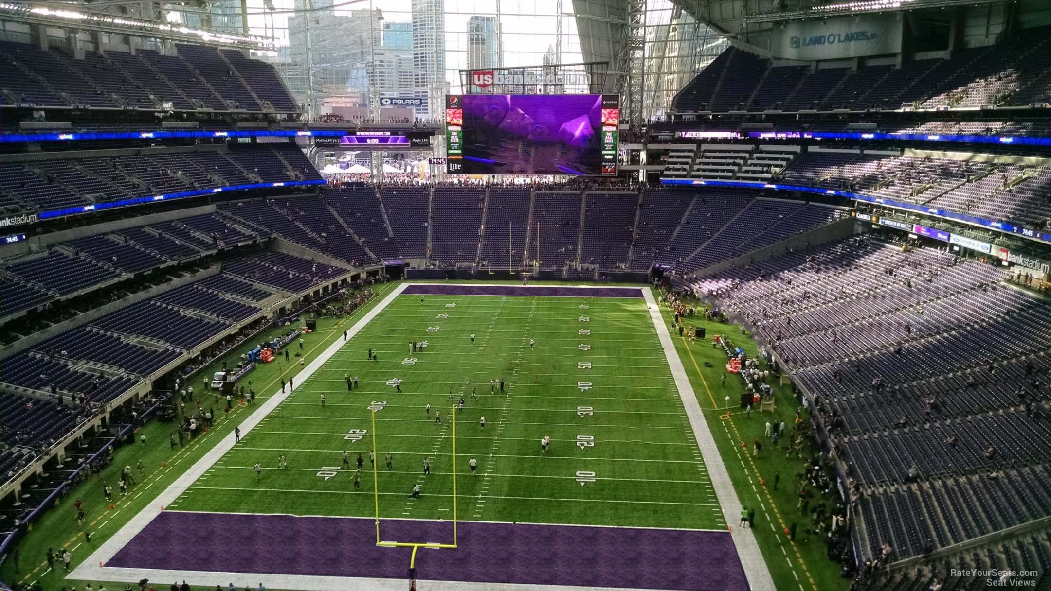 section 326, row b seat view  for football - u.s. bank stadium
