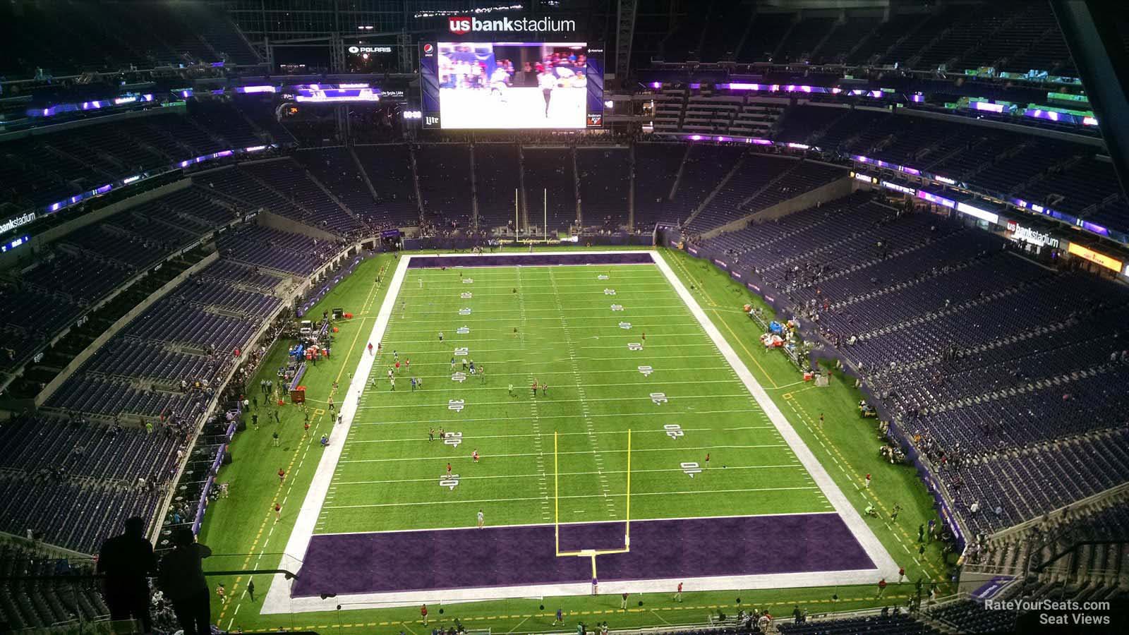 section 327, row 11 seat view  for football - u.s. bank stadium