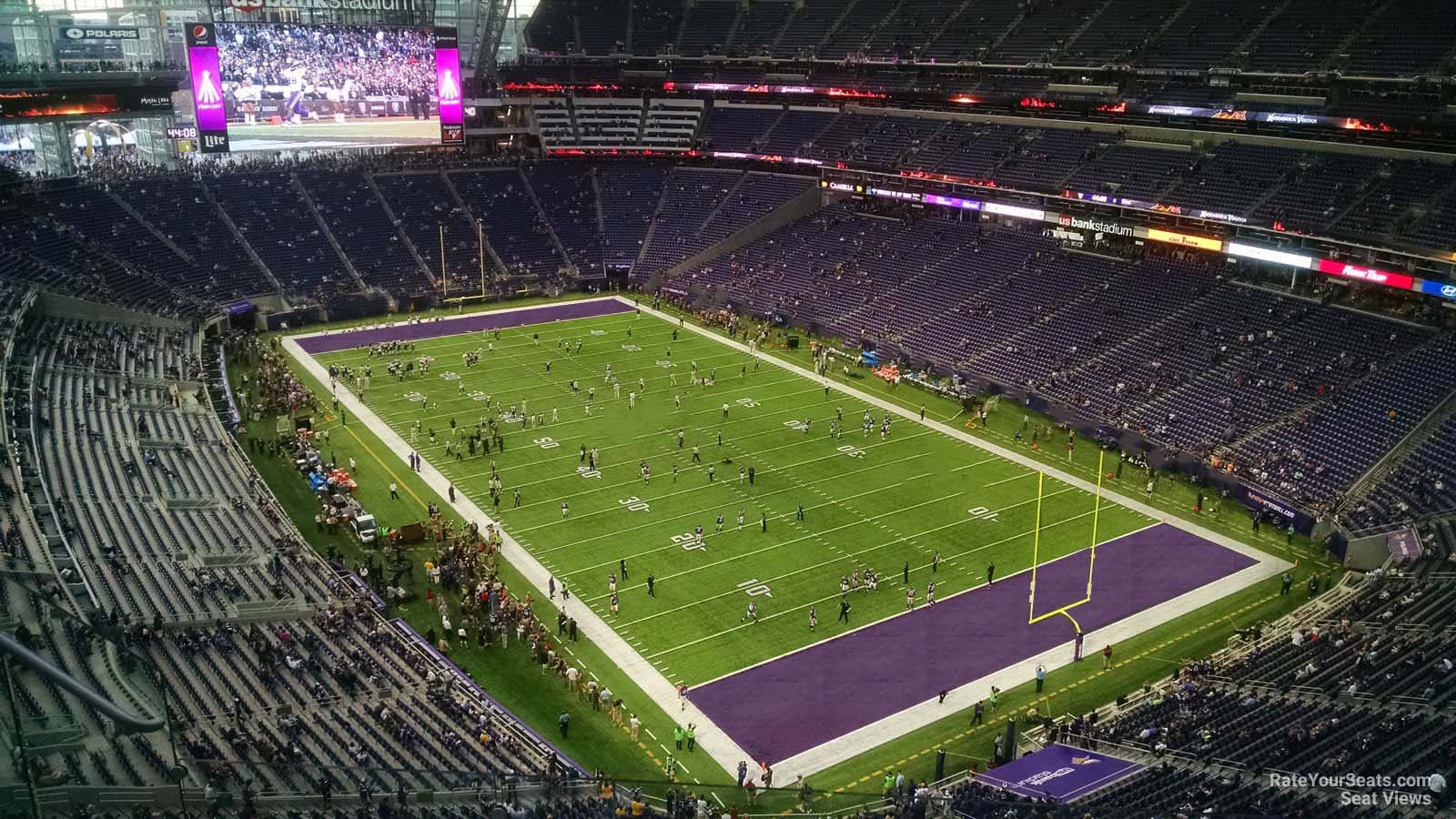 section 332, row 4 seat view  for football - u.s. bank stadium