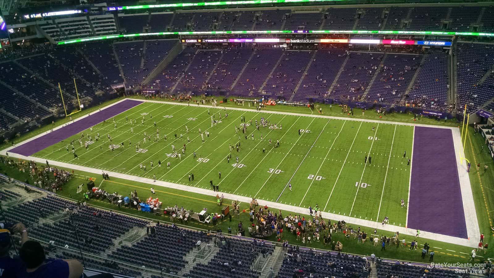 section 338, row 4 seat view  for football - u.s. bank stadium