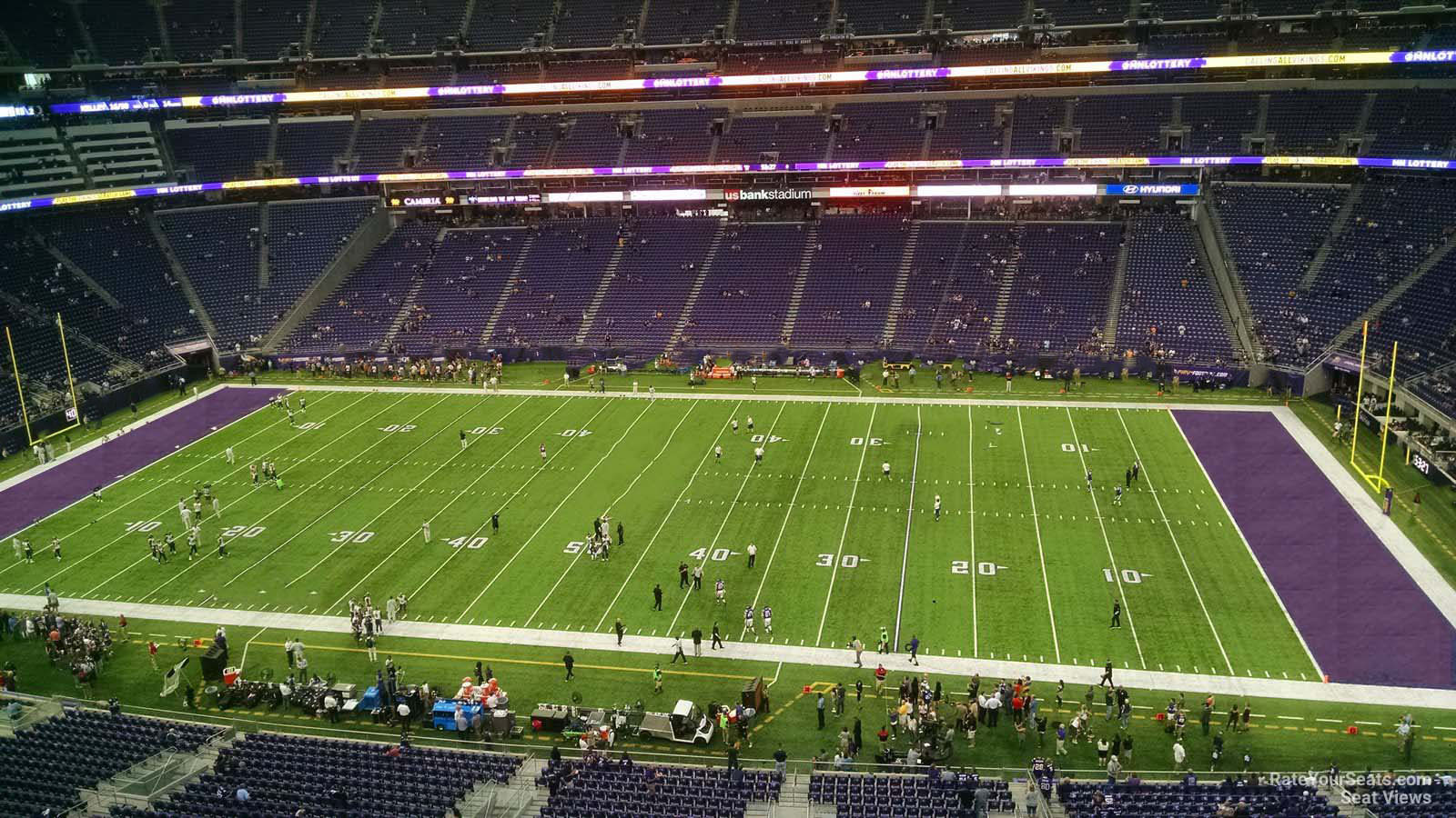 section 339, row b seat view  for football - u.s. bank stadium