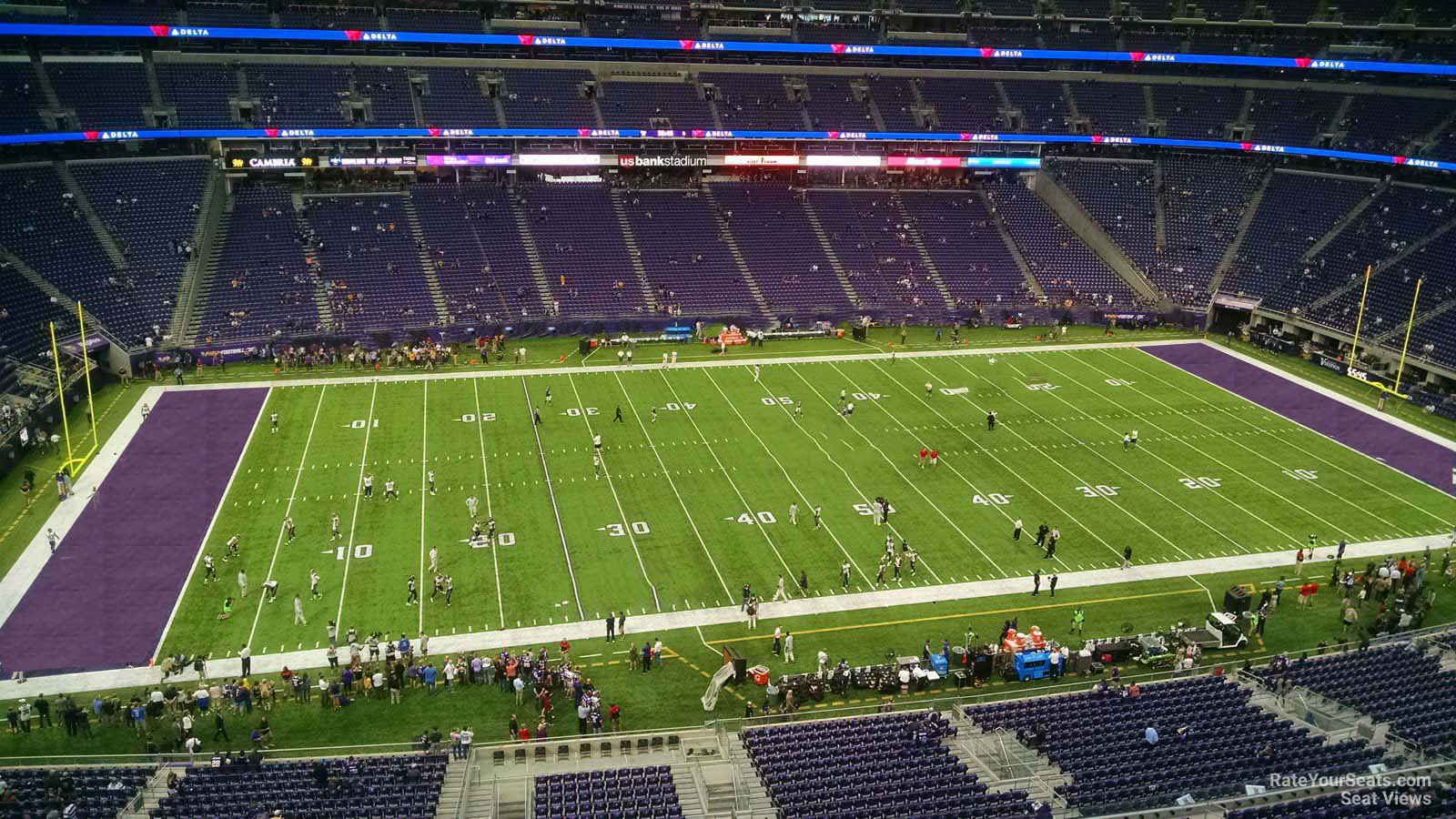 section 343, row b seat view  for football - u.s. bank stadium