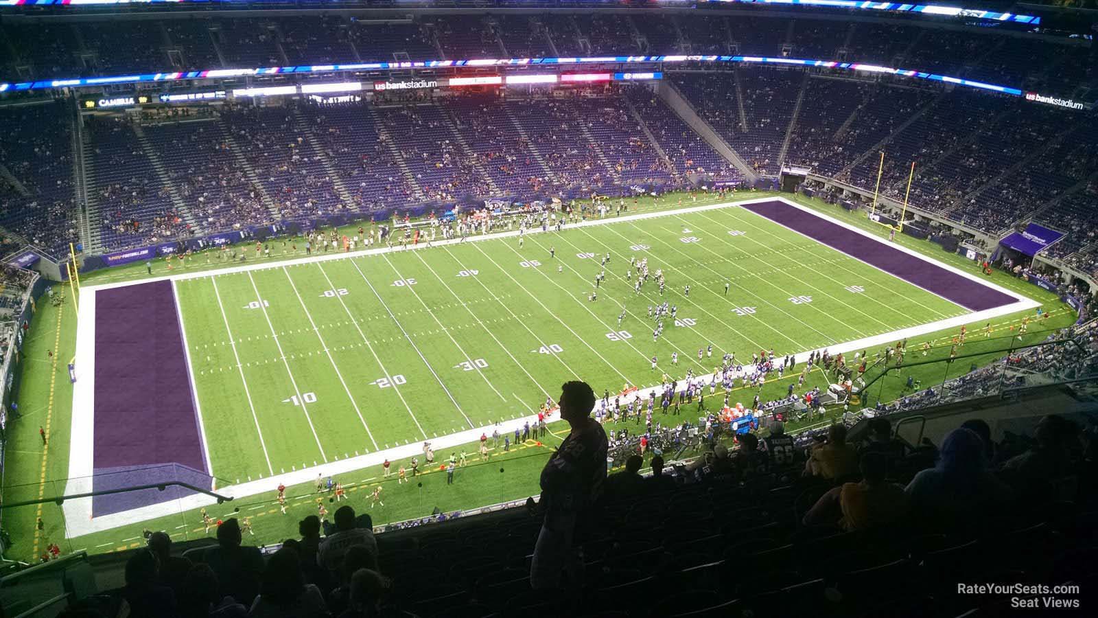section 344, row 11 seat view  for football - u.s. bank stadium
