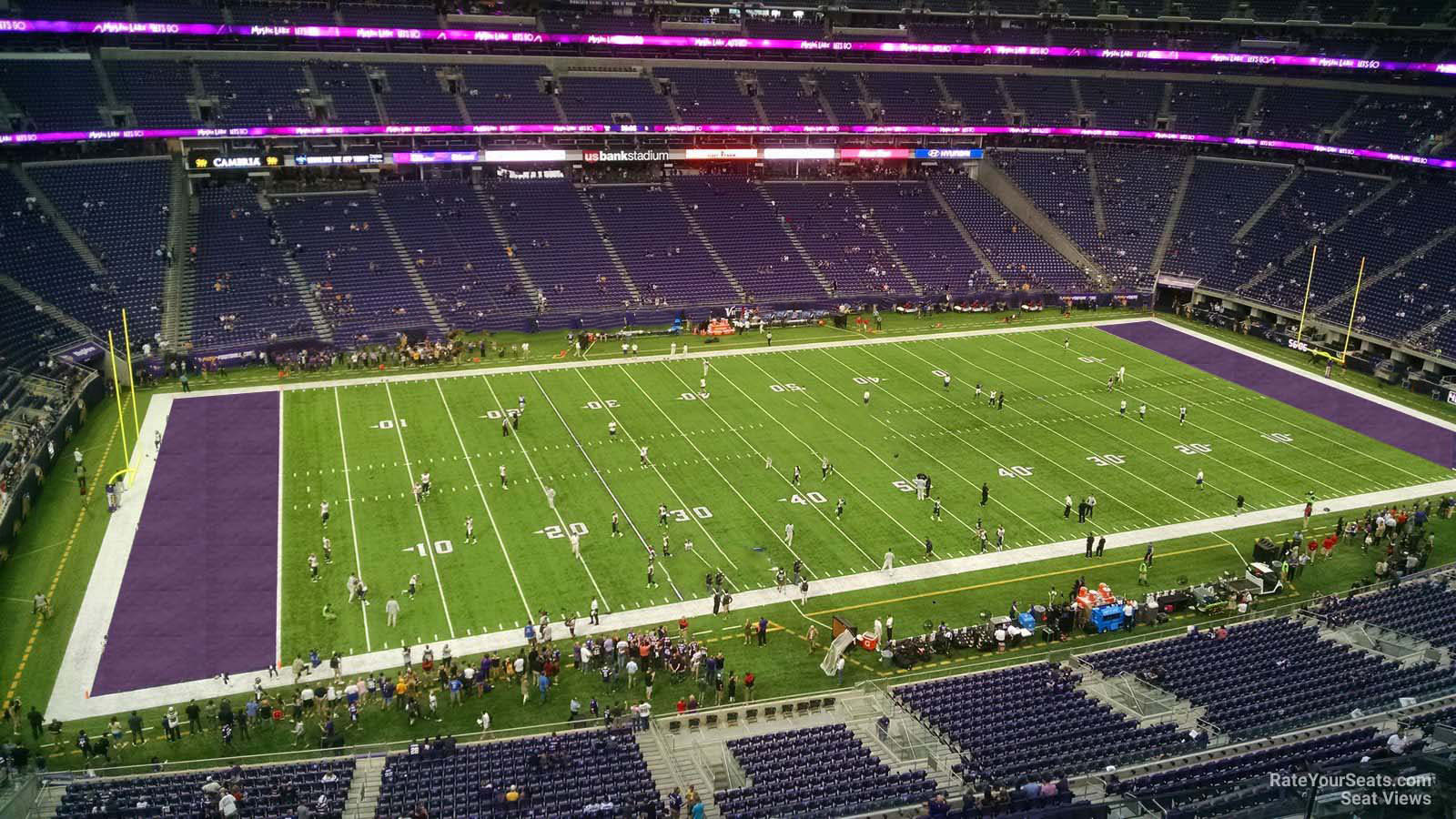 section 344, row b seat view  for football - u.s. bank stadium