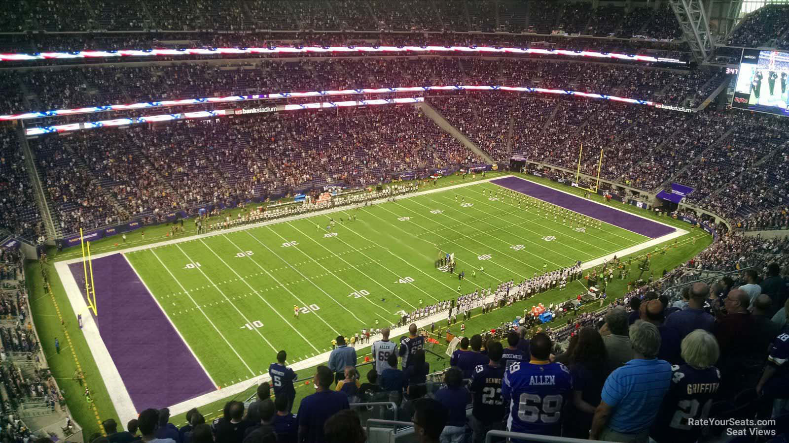 section 345, row 12 seat view  for football - u.s. bank stadium