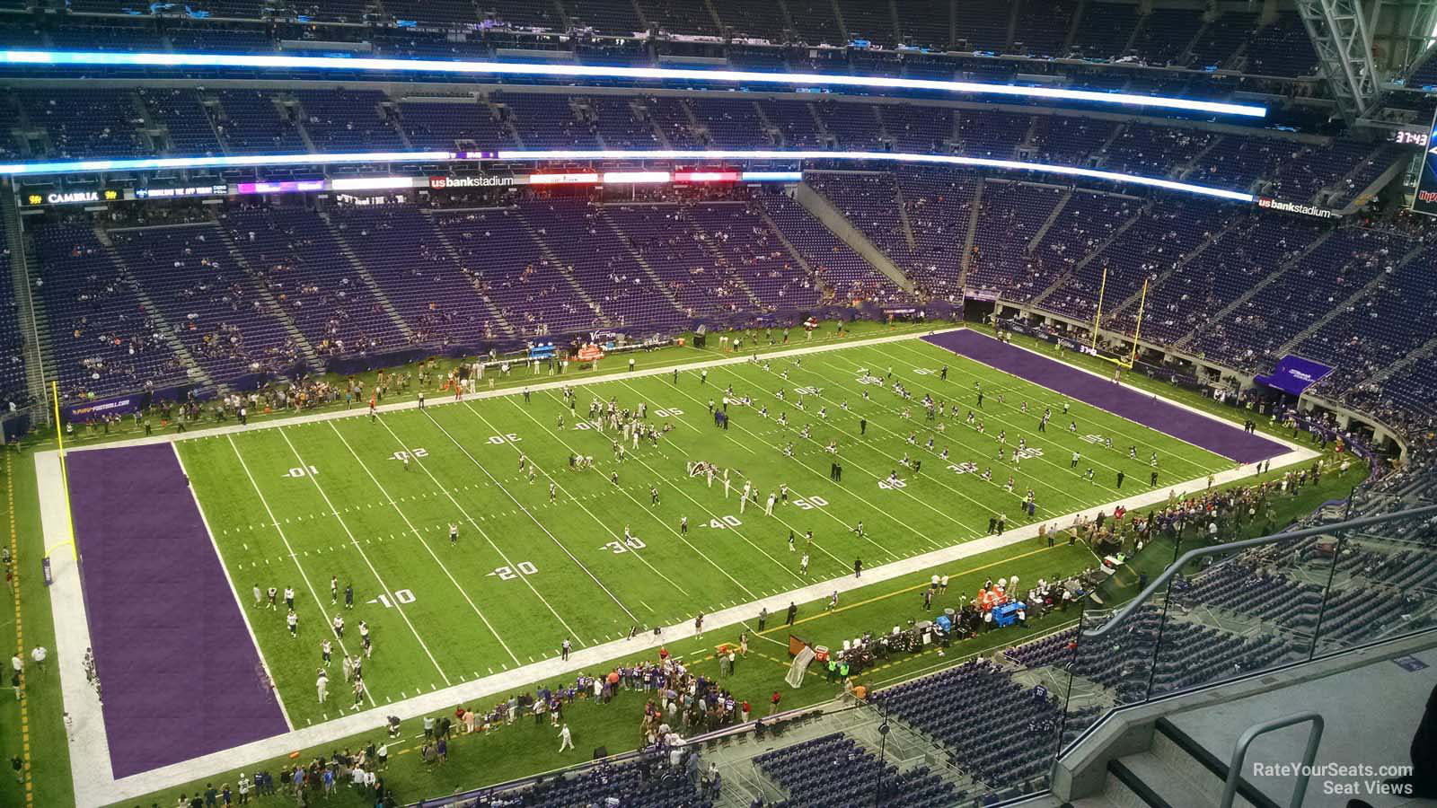 section 345, row 5 seat view  for football - u.s. bank stadium