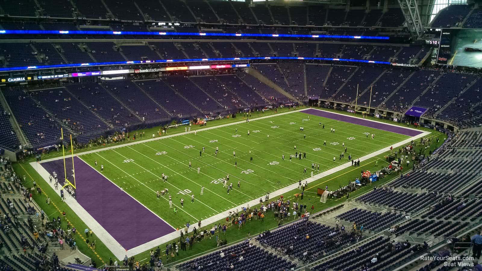 section 347, row b seat view  for football - u.s. bank stadium
