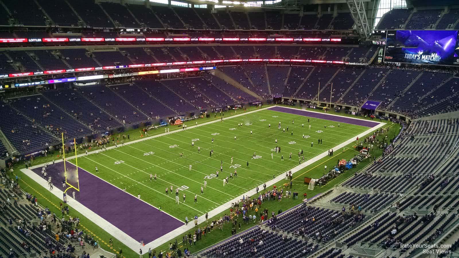 section 348, row b seat view  for football - u.s. bank stadium