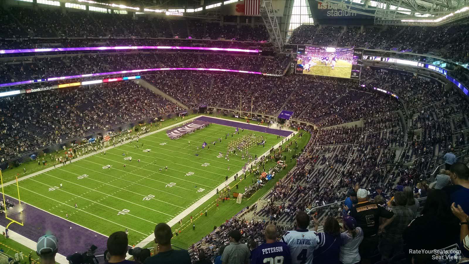 section 349, row 12 seat view  for football - u.s. bank stadium