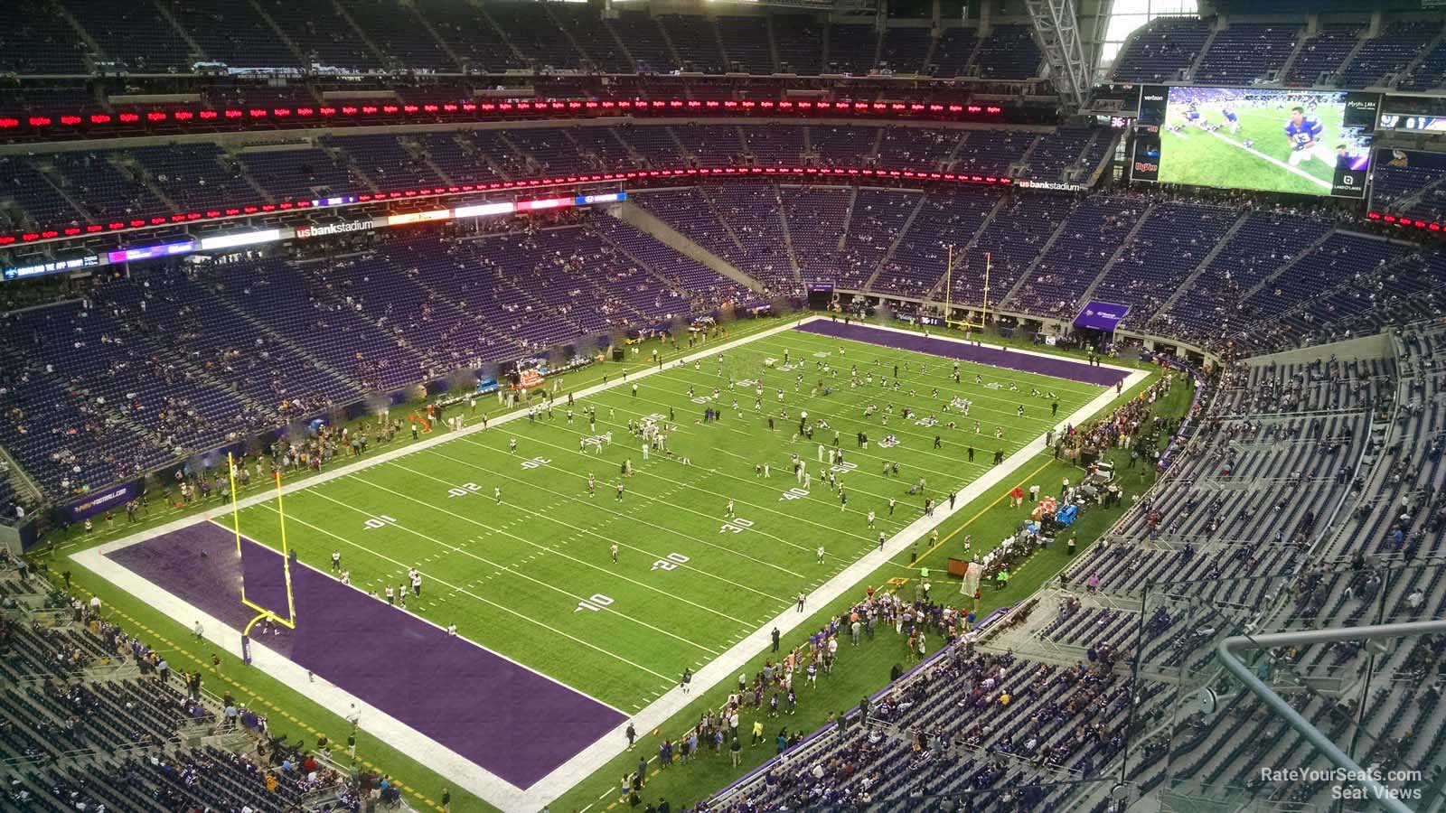 section 349, row 4 seat view  for football - u.s. bank stadium