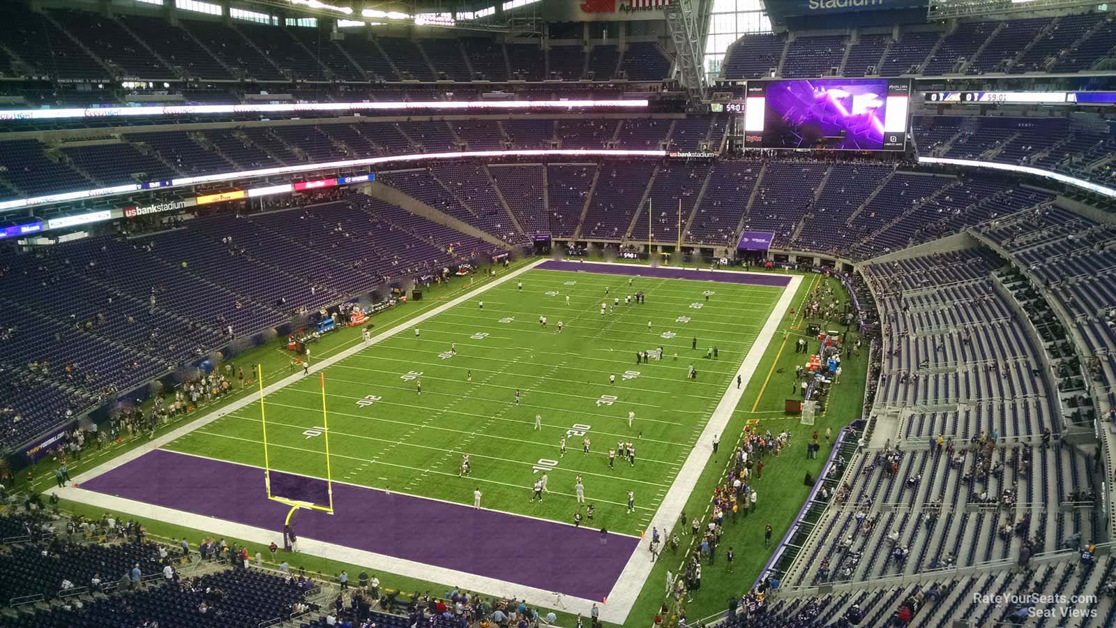 section 351, row b seat view  for football - u.s. bank stadium