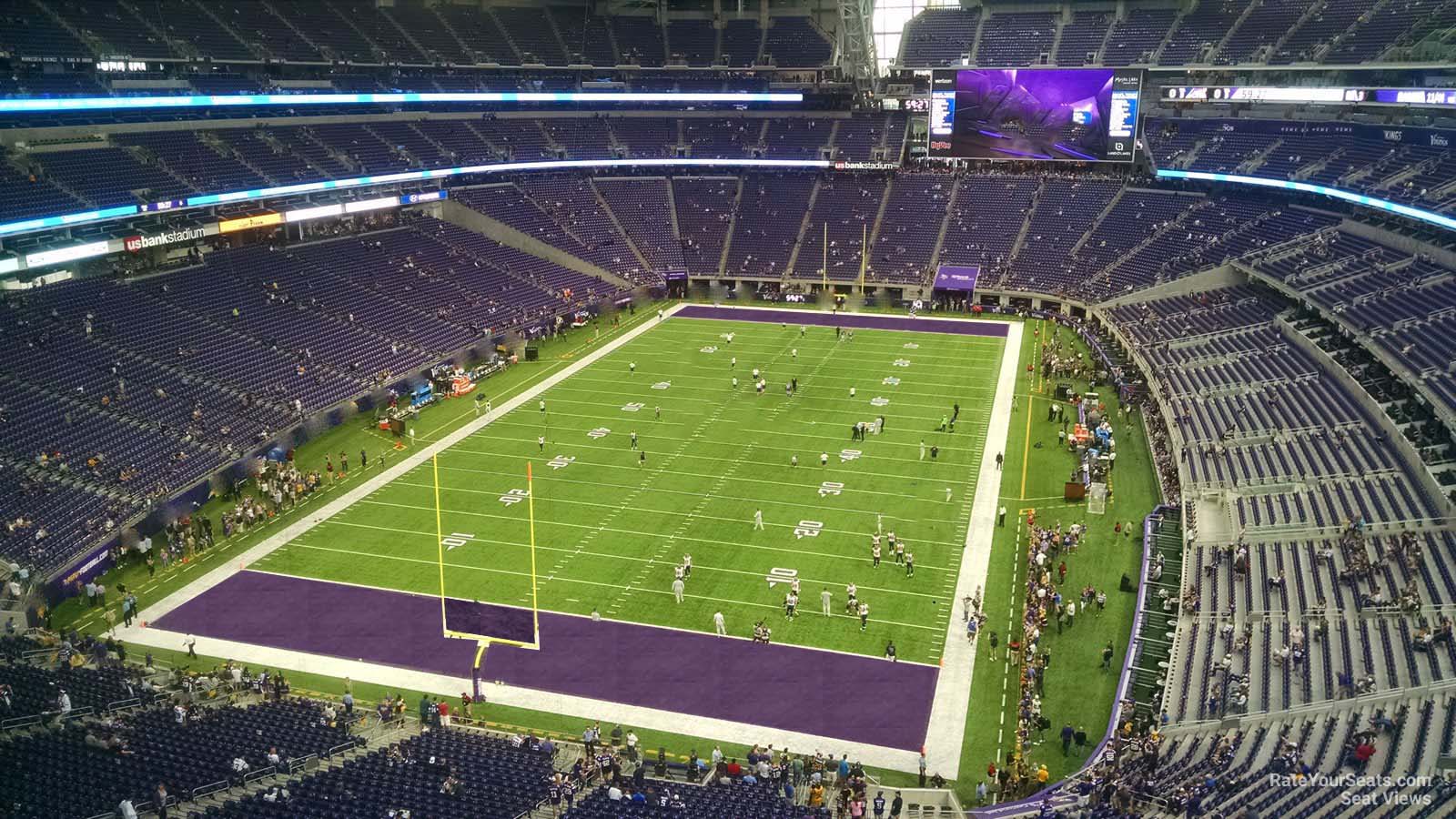 section 352, row b seat view  for football - u.s. bank stadium