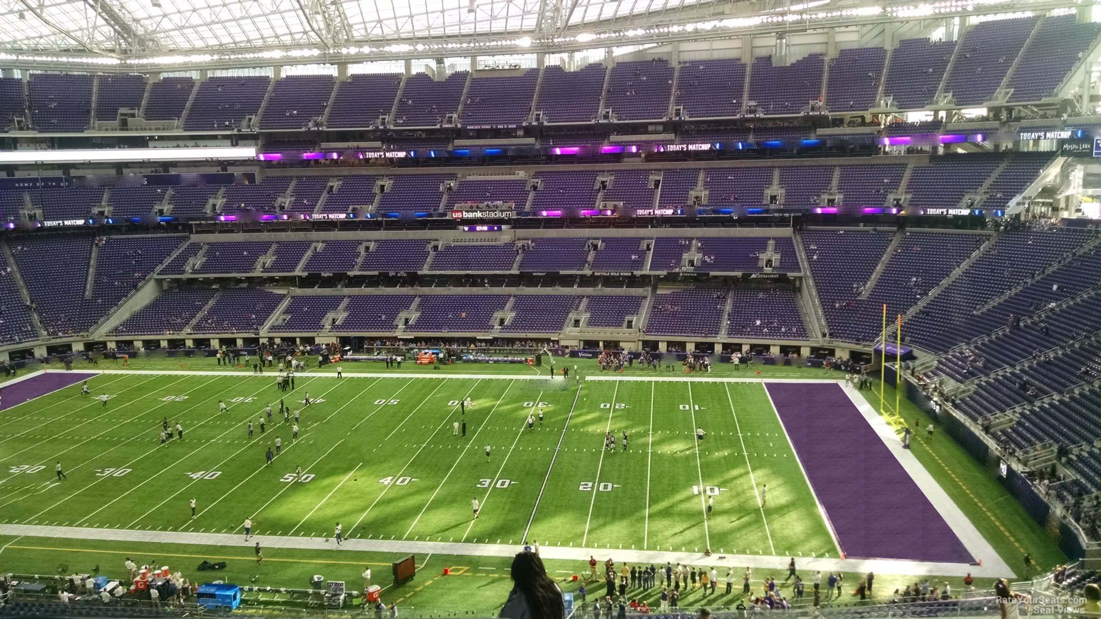 club c1, row 15 seat view  for football - u.s. bank stadium