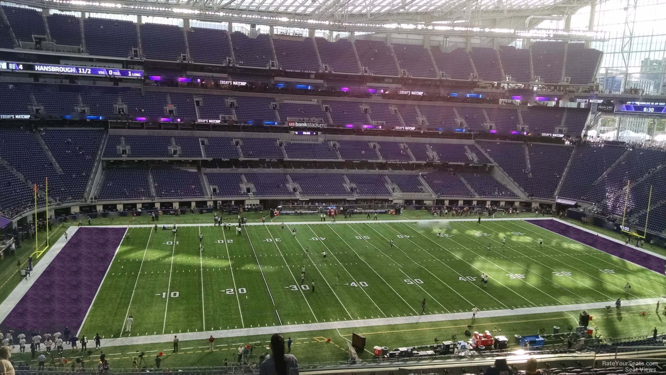 club c5, row 15 seat view  for football - u.s. bank stadium