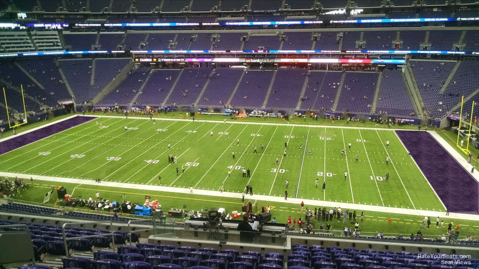 club c6, row 13 seat view  for football - u.s. bank stadium