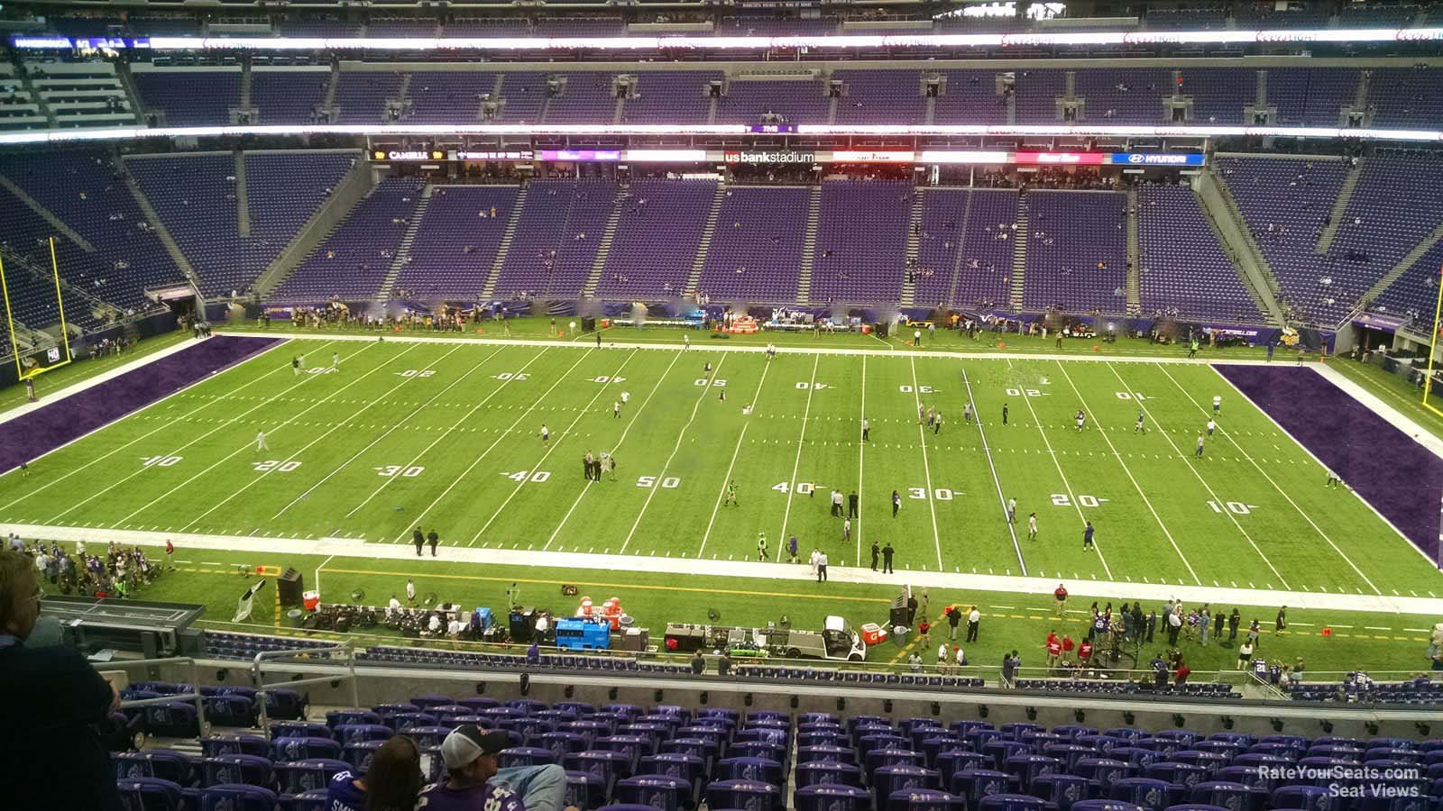 club c7, row 13 seat view  for football - u.s. bank stadium