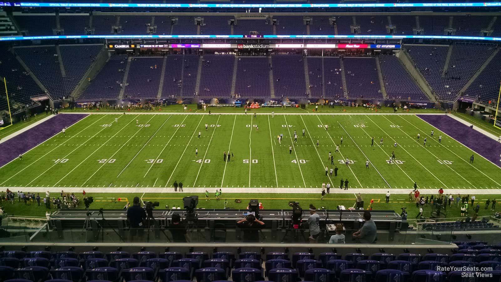 club c8, row 12 seat view  for football - u.s. bank stadium