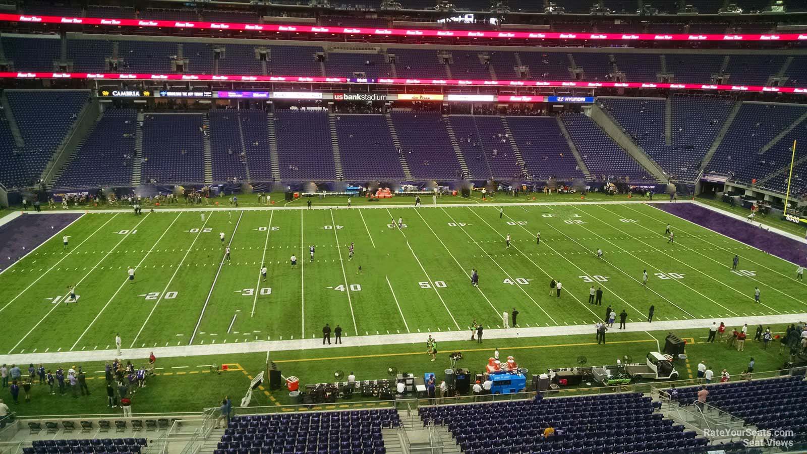 club c9, row 4 seat view  for football - u.s. bank stadium