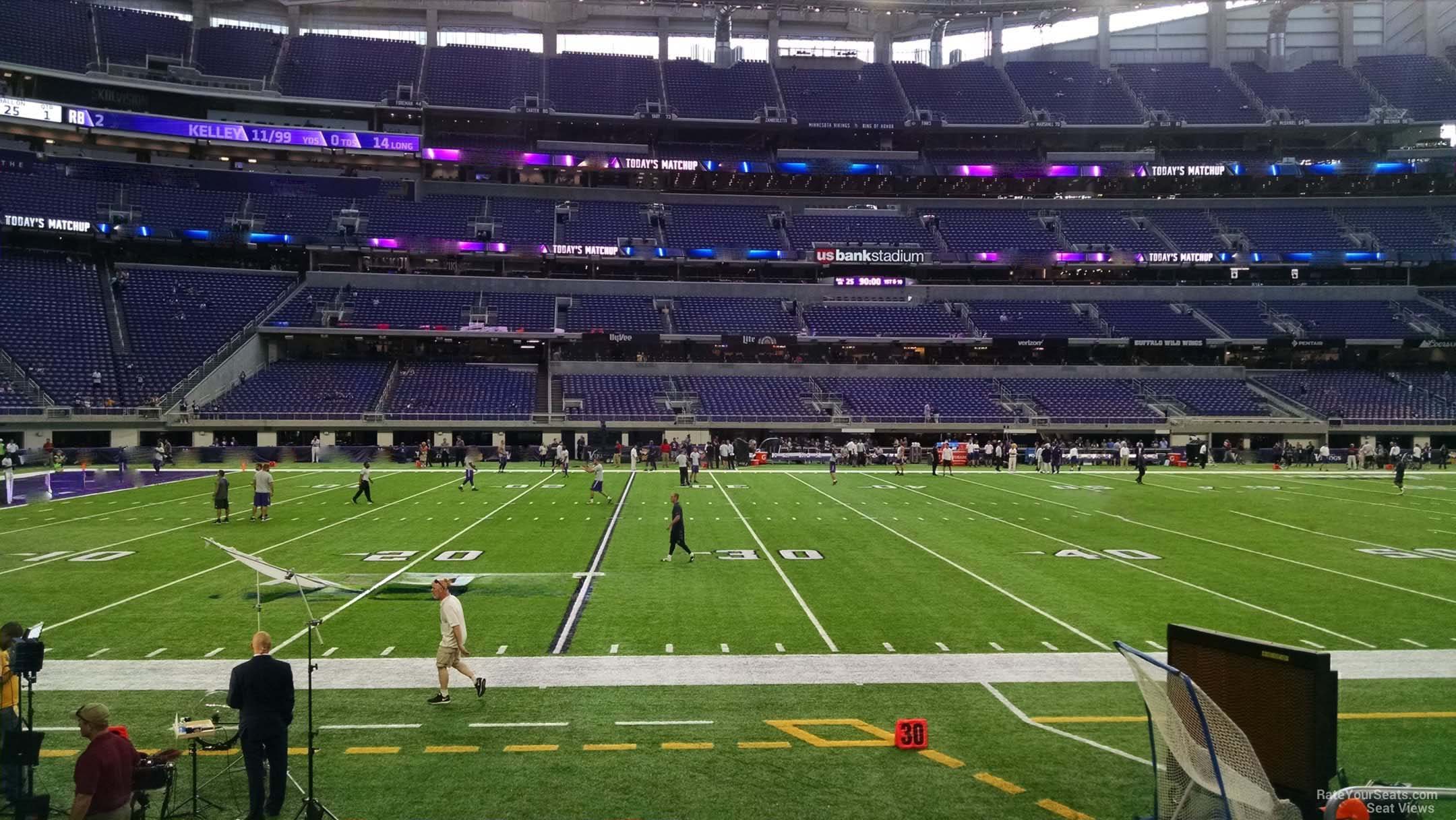 club v5, row 5 seat view  for football - u.s. bank stadium