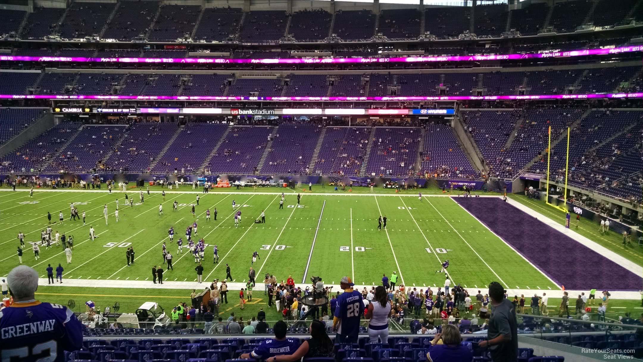 club v6 seat view for football - u.s. bank stadium