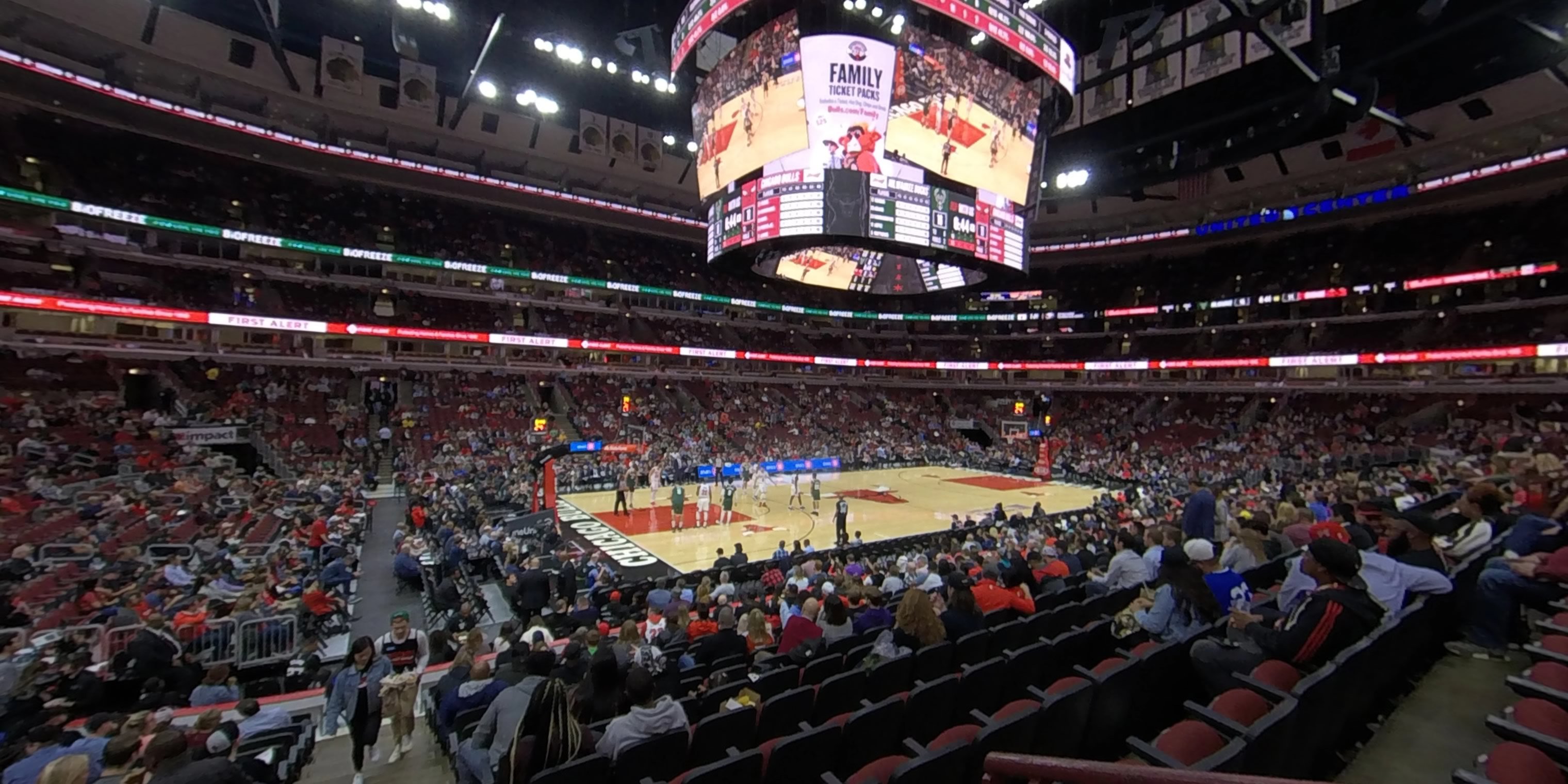 section 113 panoramic seat view  for basketball - united center