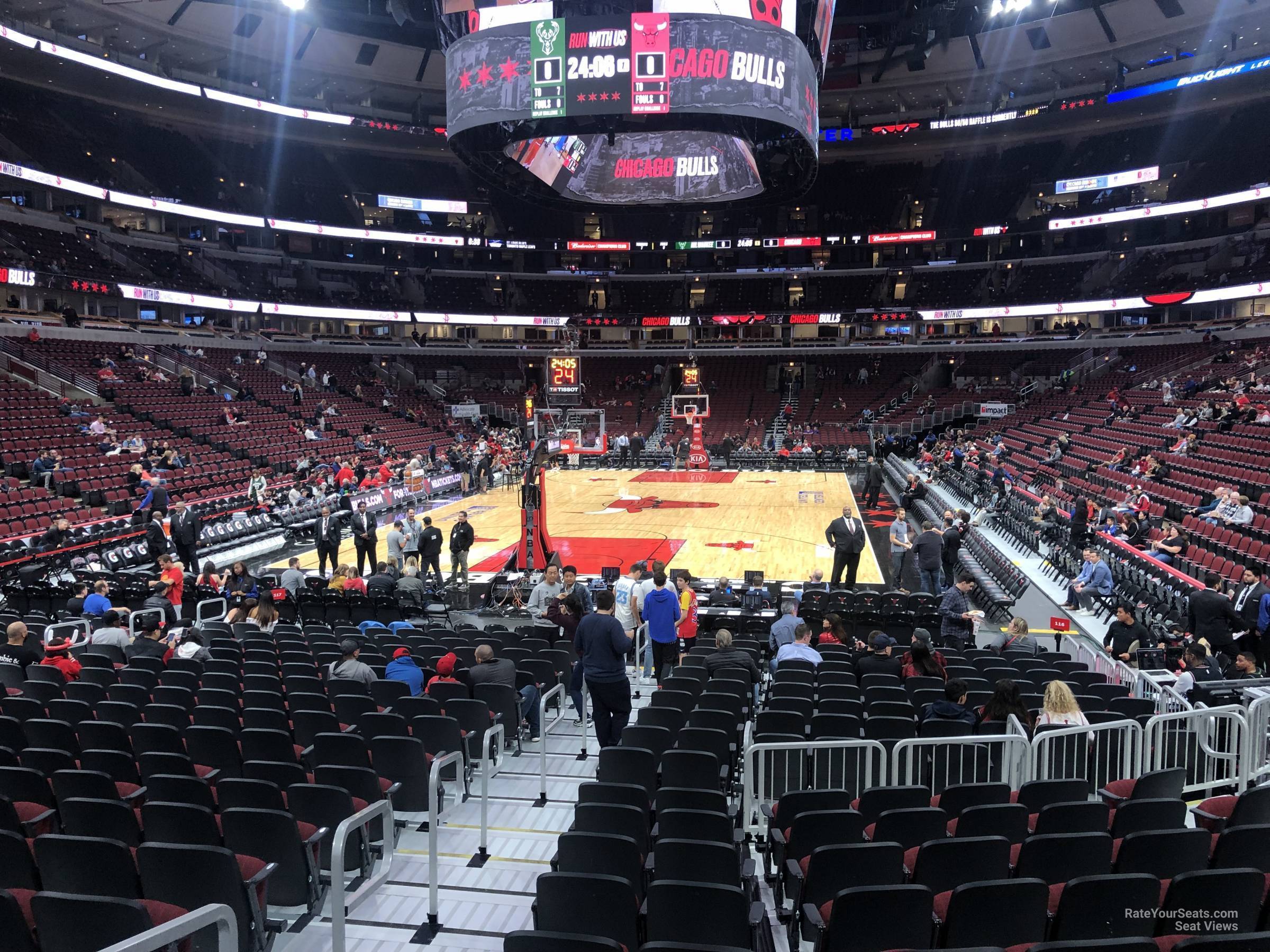 section 116, row 9 seat view  for basketball - united center