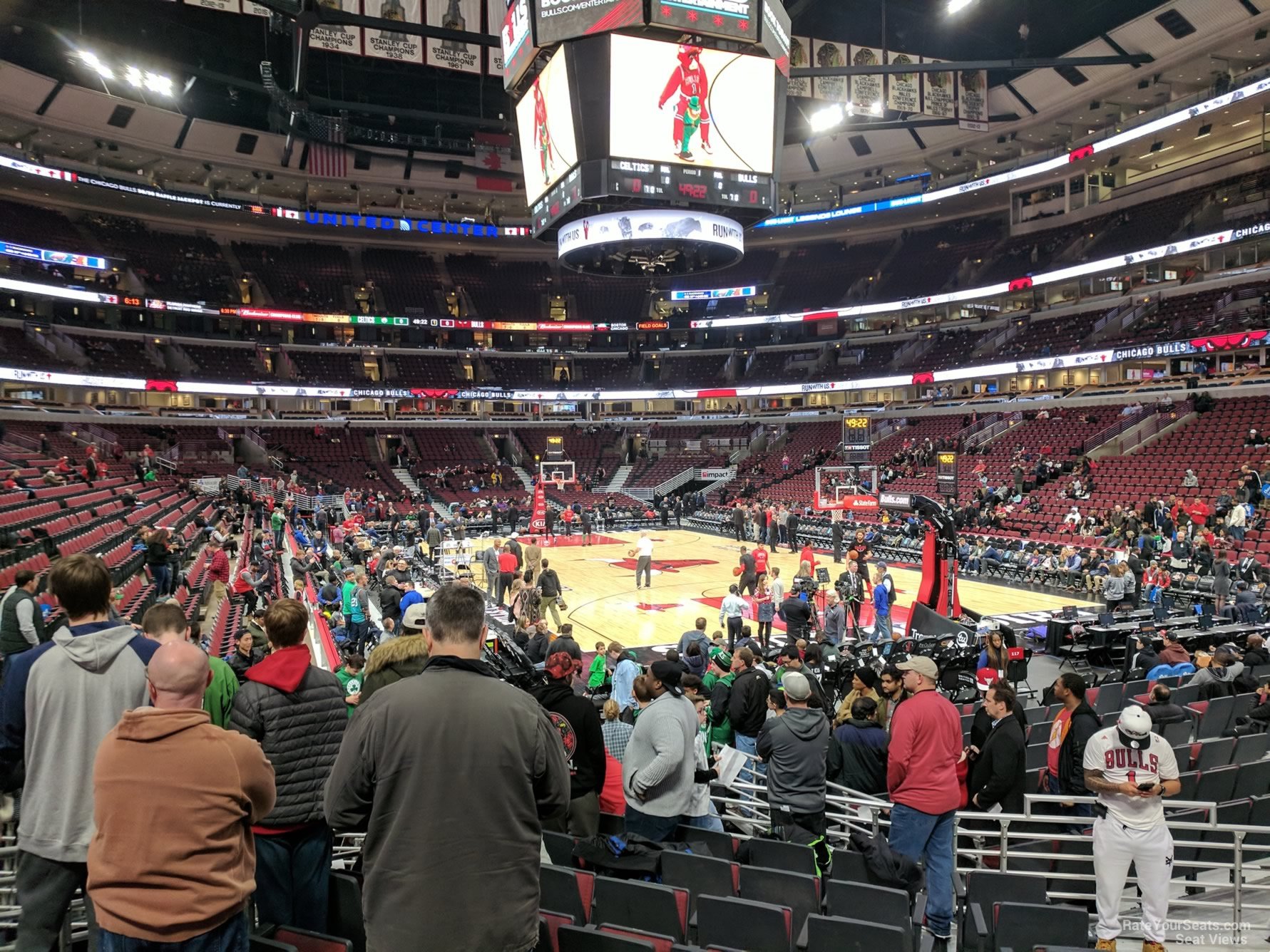 section 119, row 6 seat view  for basketball - united center