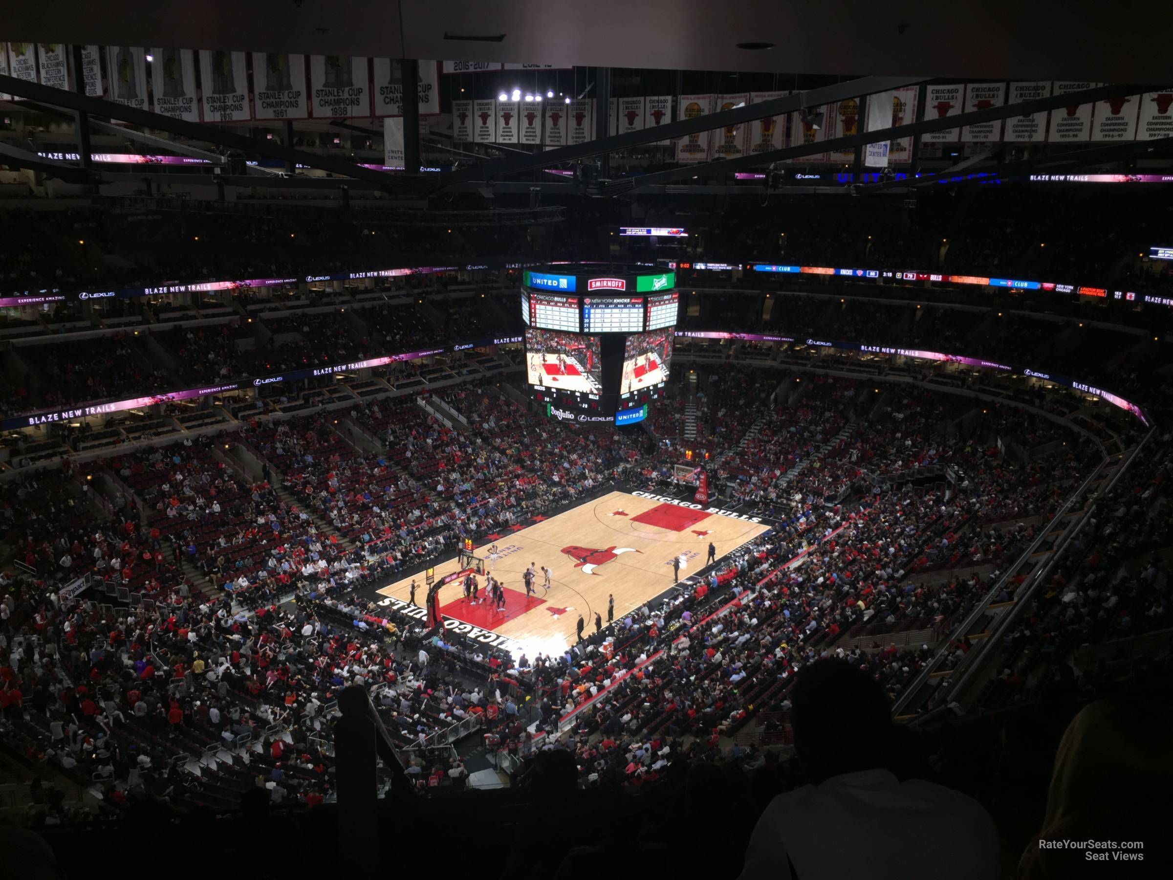 section 305, row 17 seat view  for basketball - united center