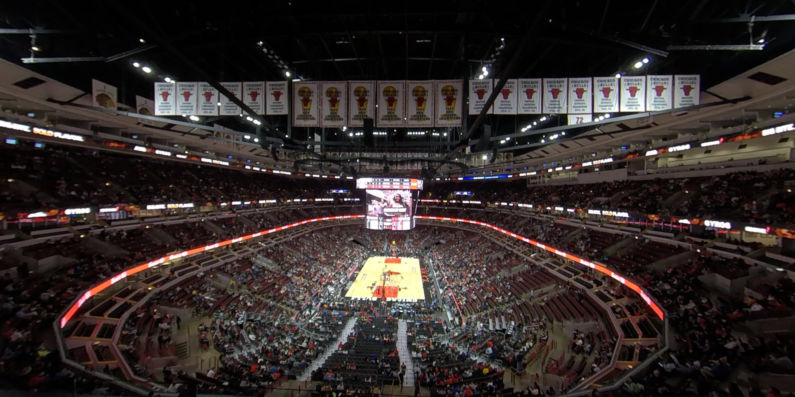 section 325 panoramic seat view  for basketball - united center