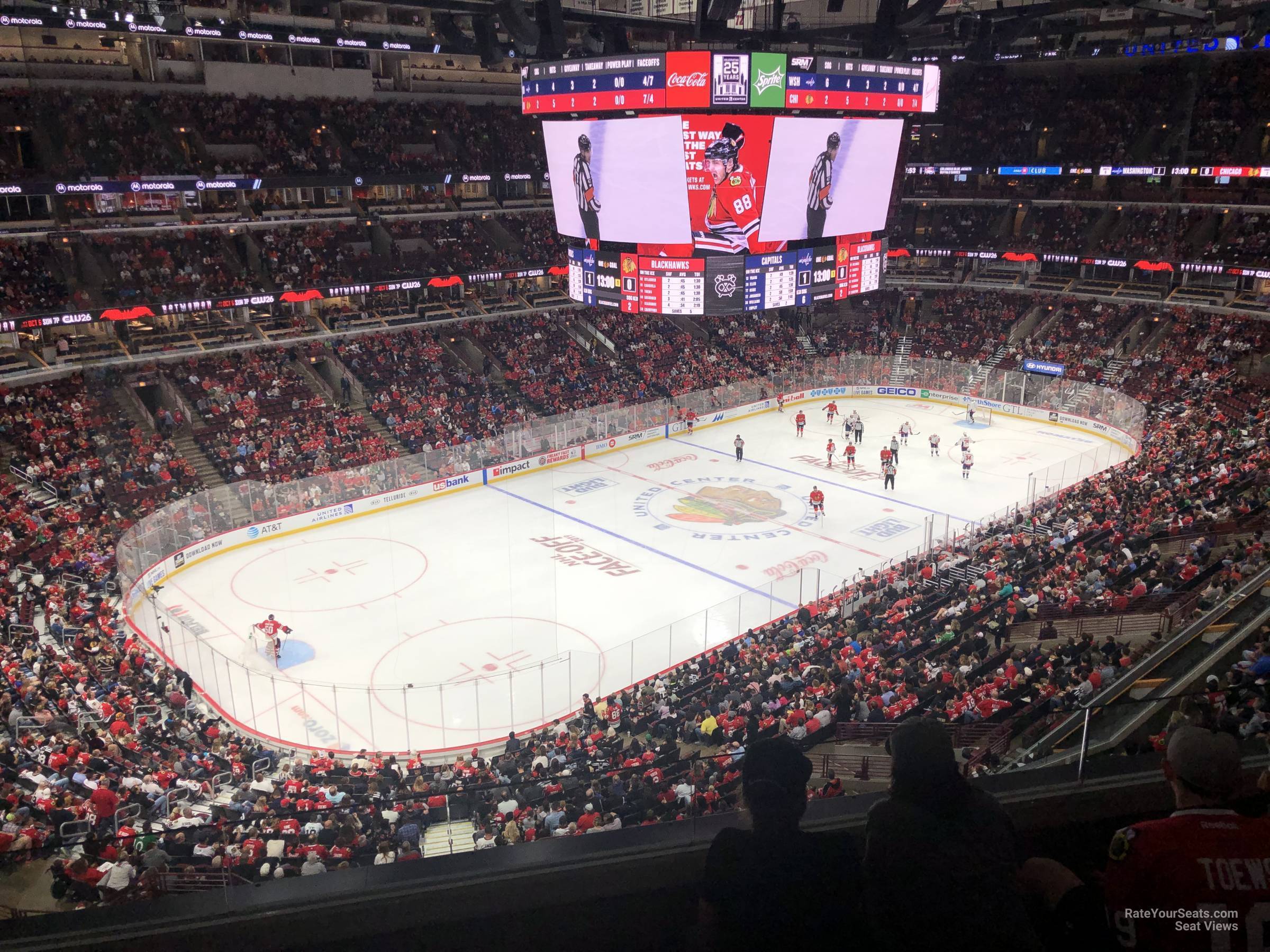 section 304, row 3 seat view  for hockey - united center