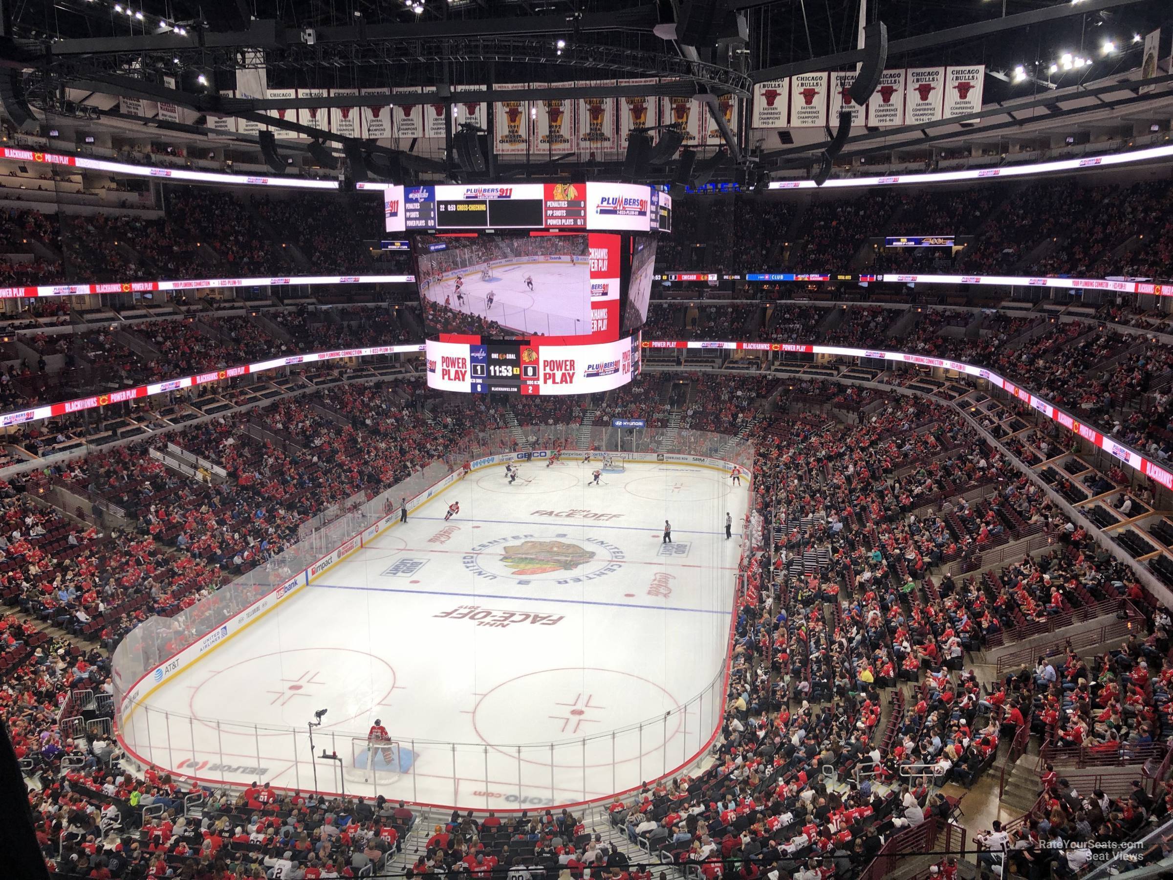 section 307, row 3 seat view  for hockey - united center