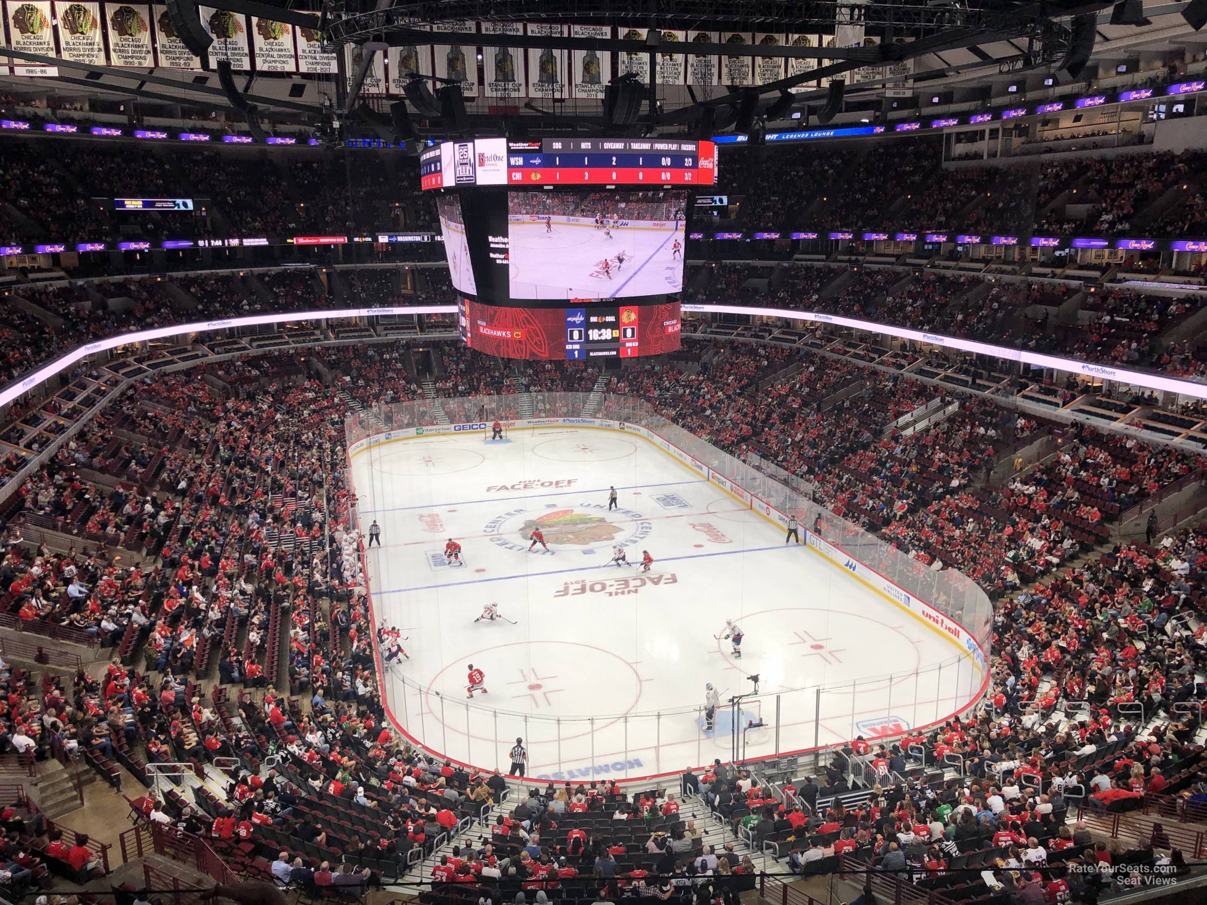 section 327, row 3 seat view  for hockey - united center