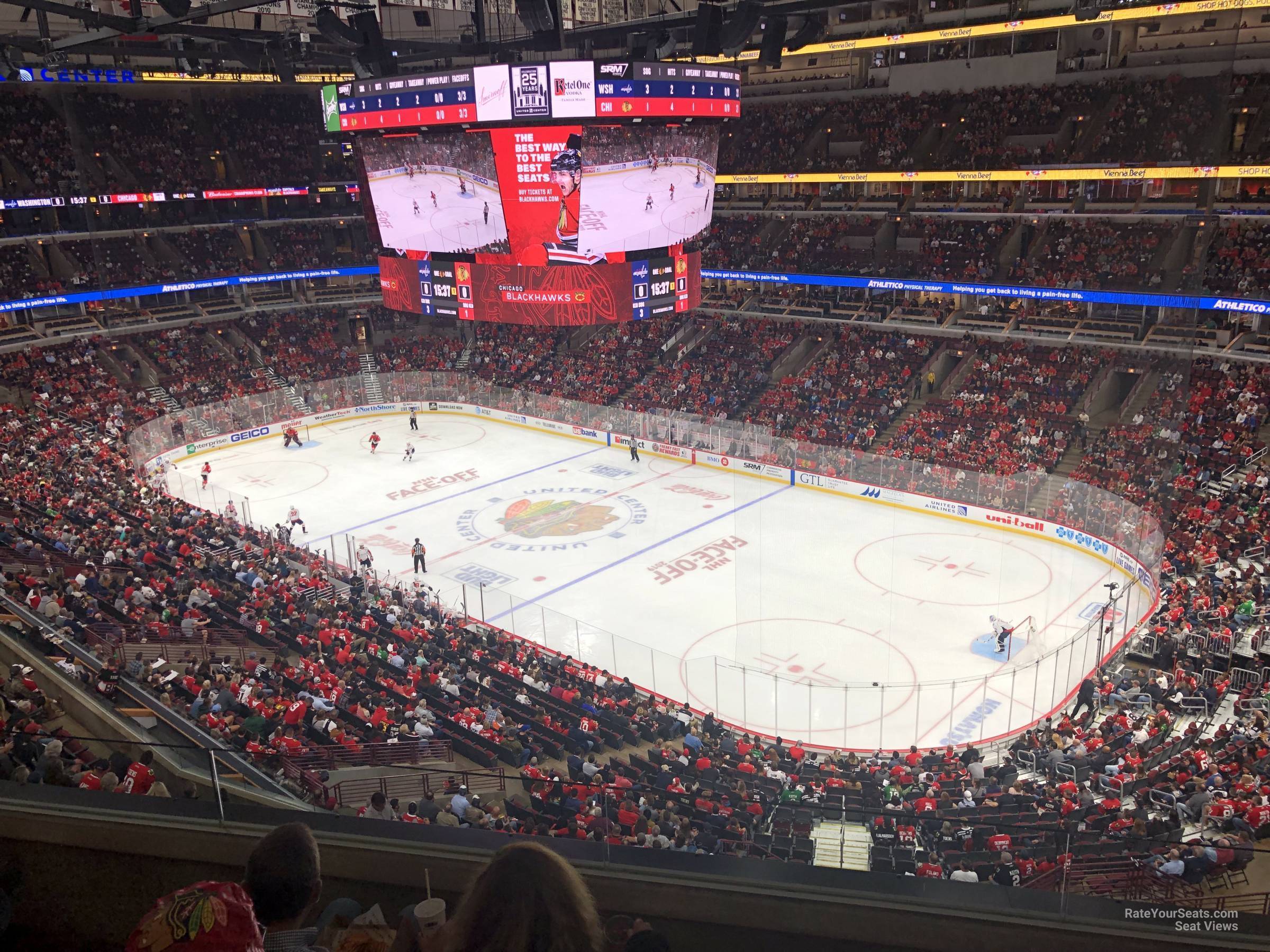 section 330, row 3 seat view  for hockey - united center
