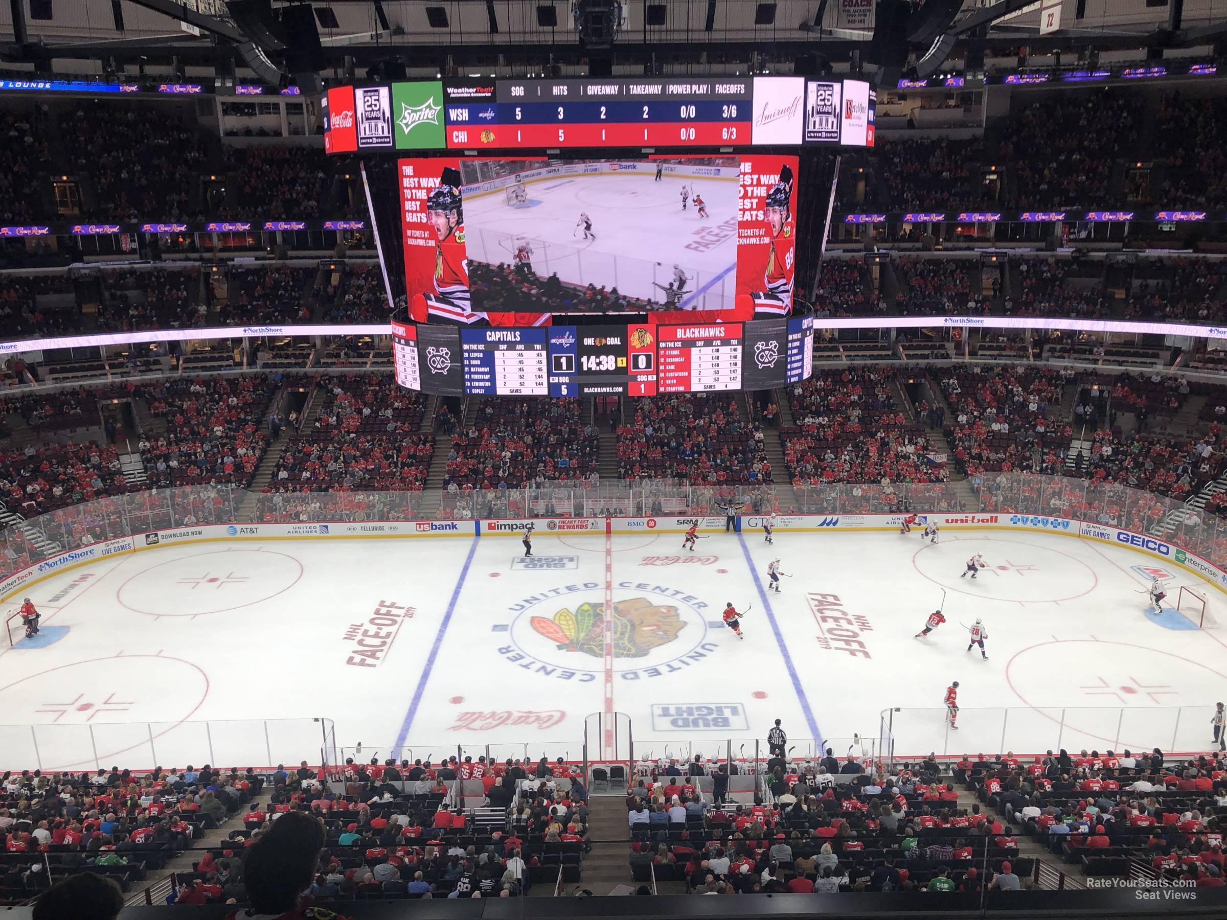 section 334, row 3 seat view  for hockey - united center