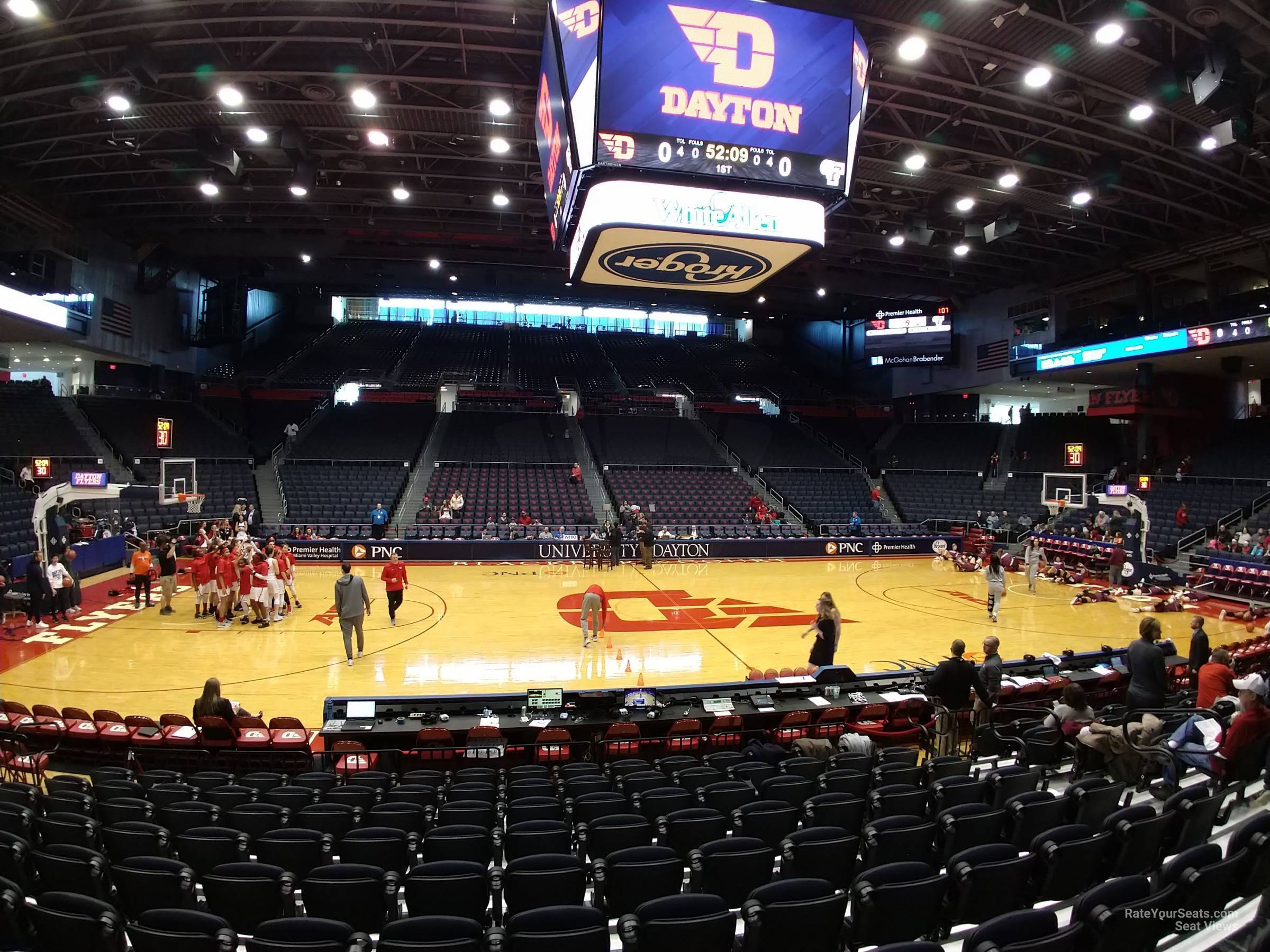 section 105, row j seat view  - university of dayton arena