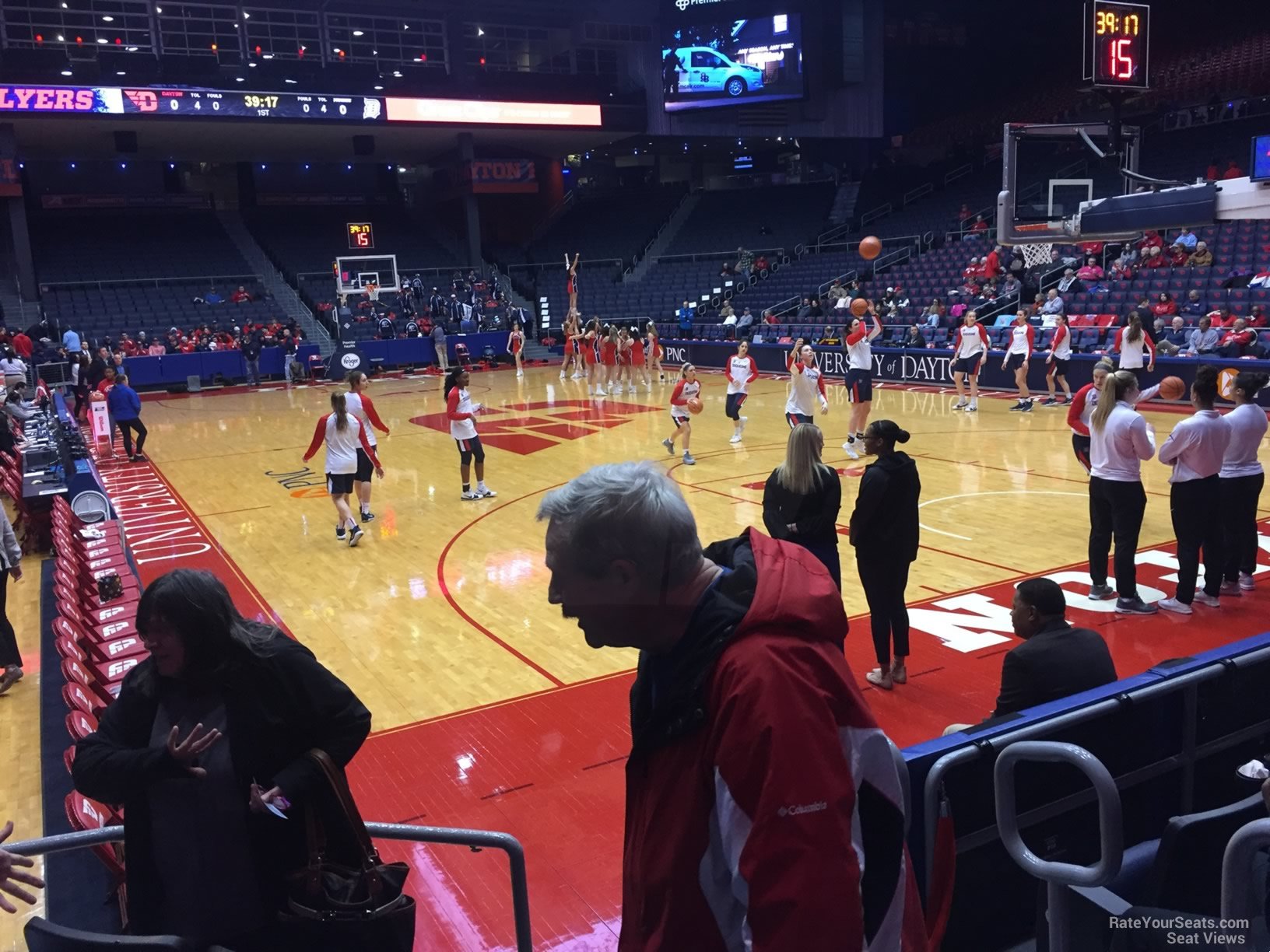 section 102, row e seat view  - university of dayton arena