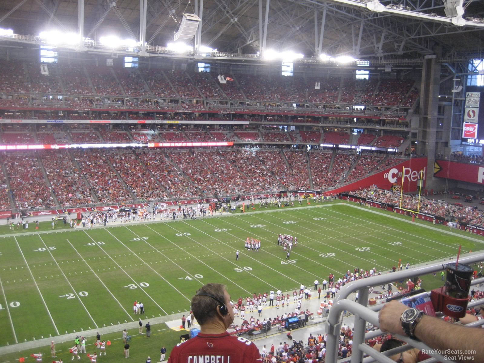 section 416, row e seat view  for football - state farm stadium