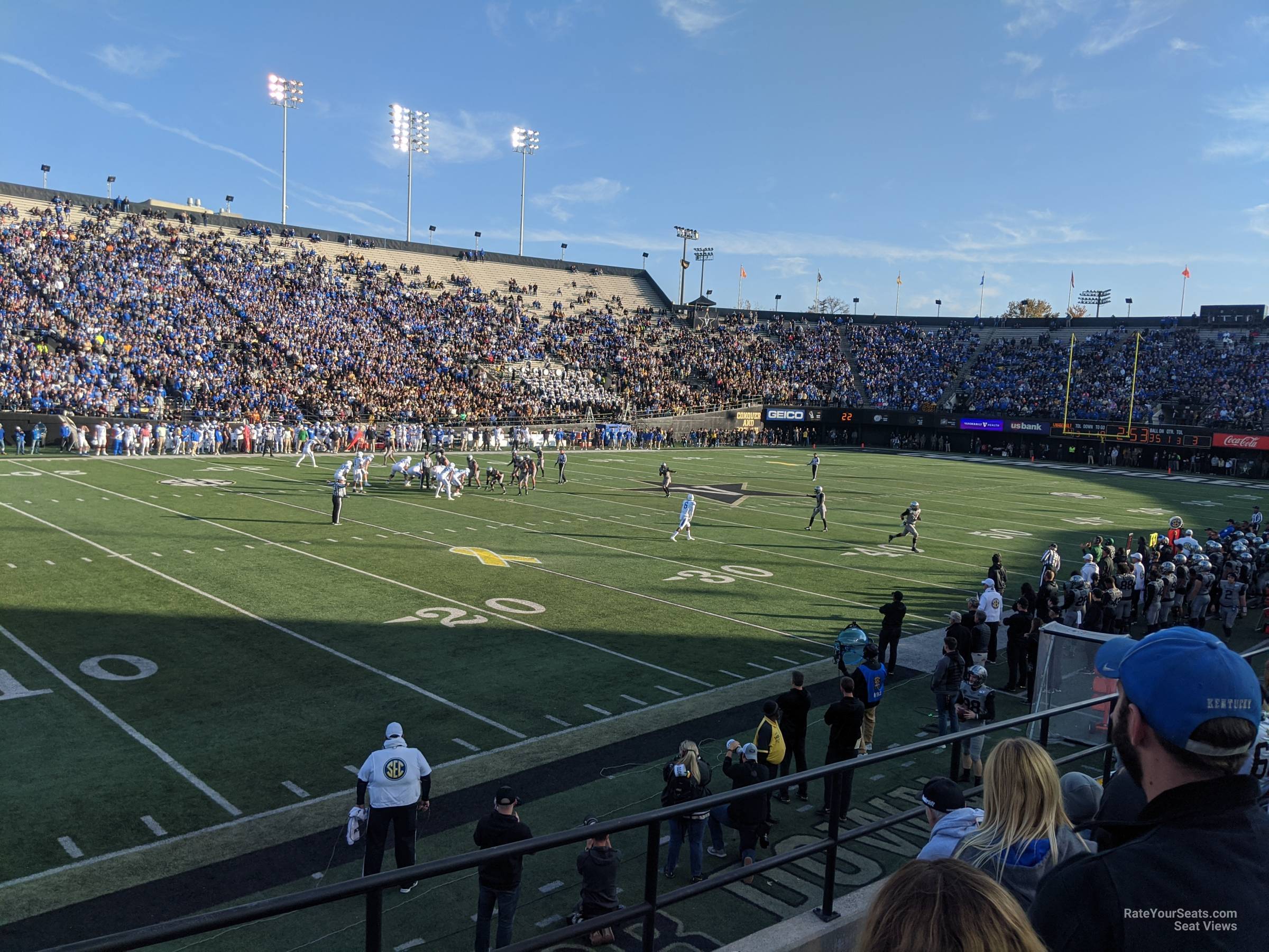 section a, row 14 seat view  - vanderbilt stadium