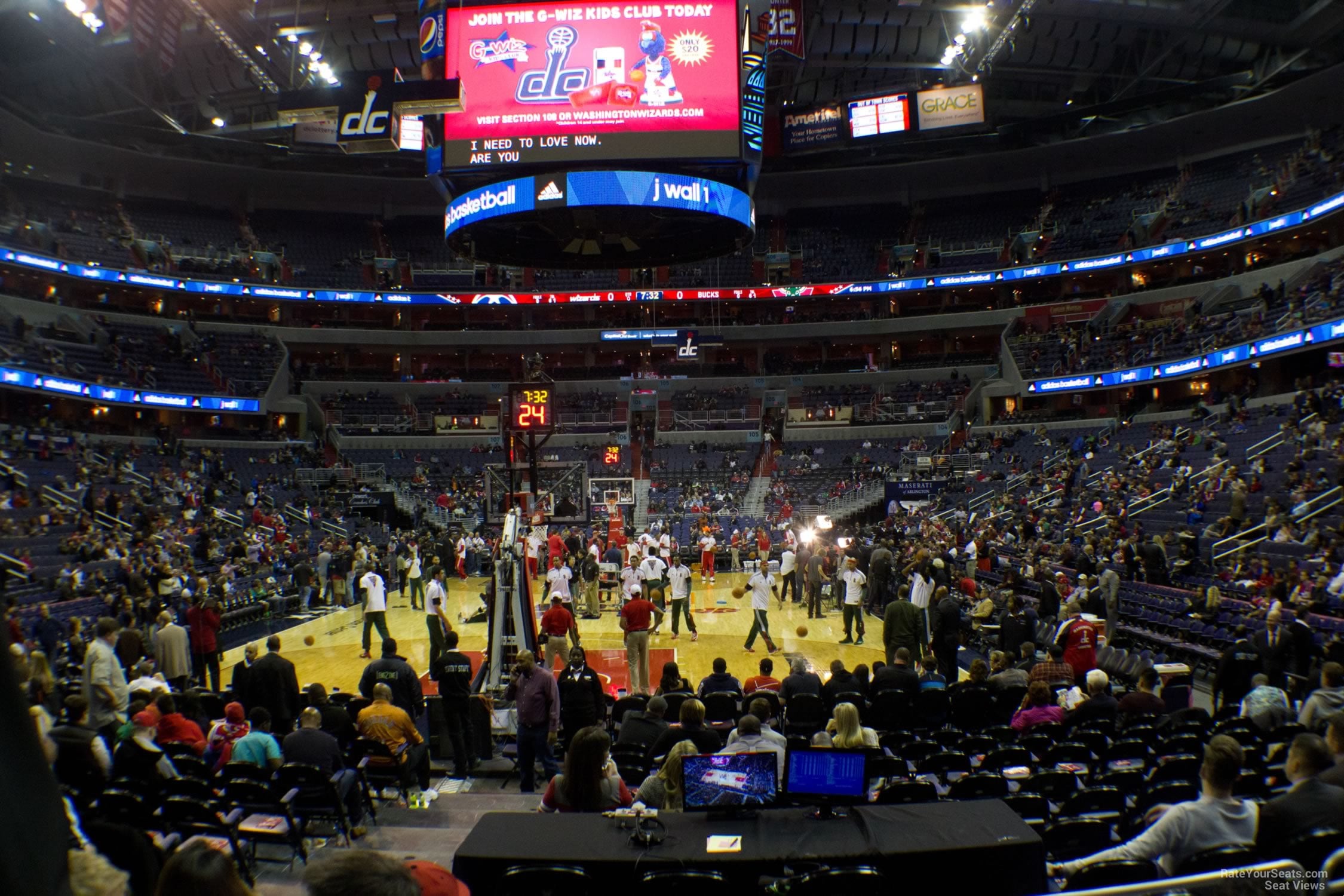 section 118, row d seat view  for basketball - capital one arena