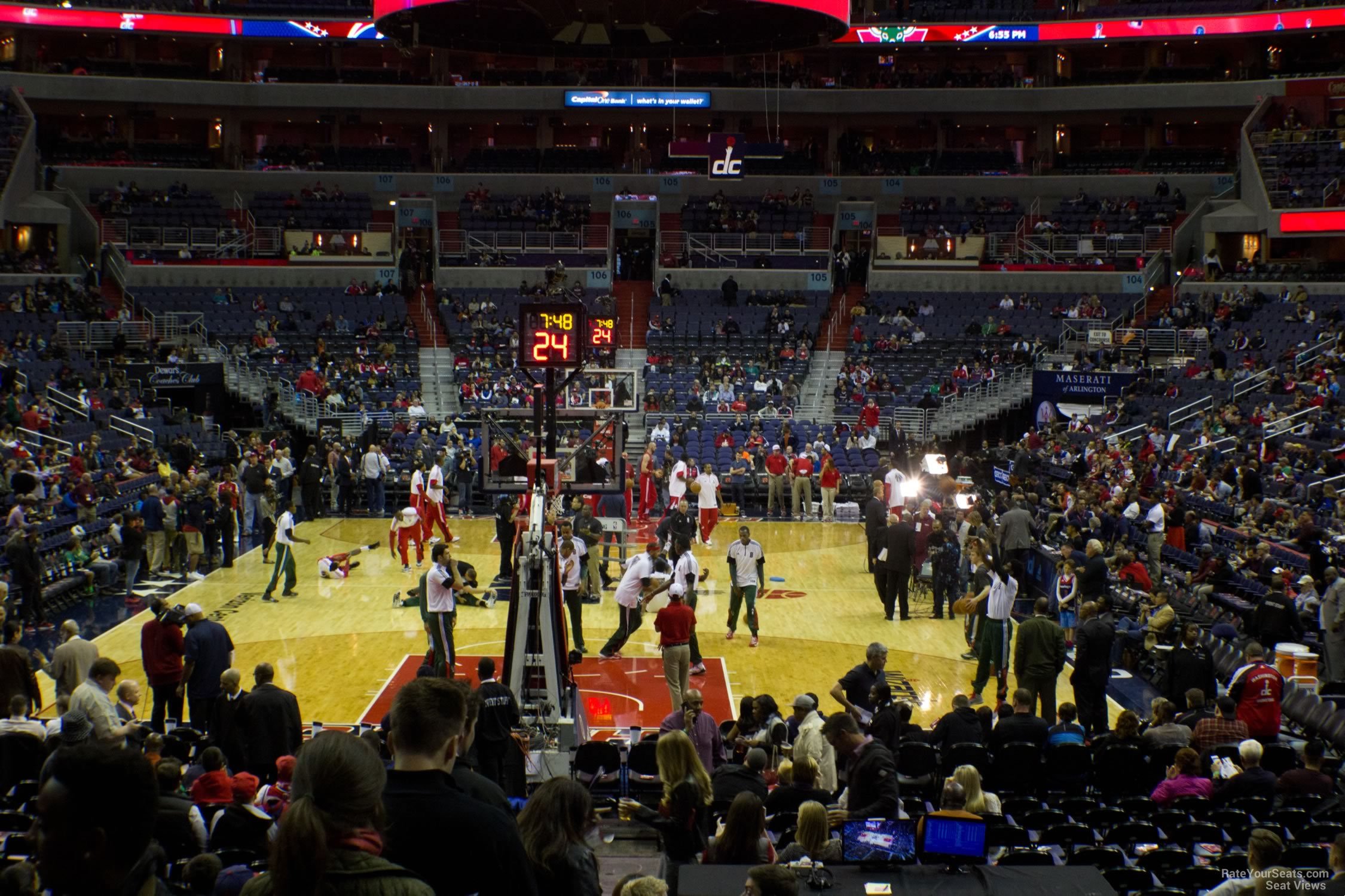 section 118, row n seat view  for basketball - capital one arena