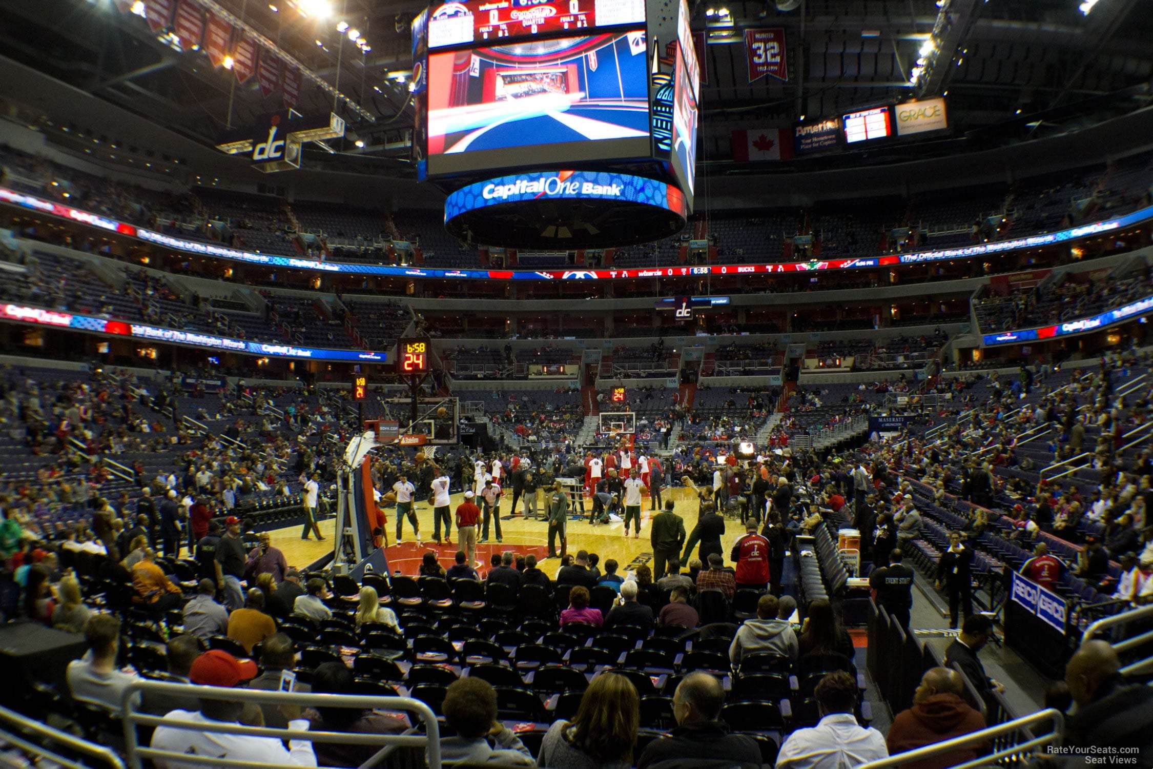 section 119, row d seat view  for basketball - capital one arena