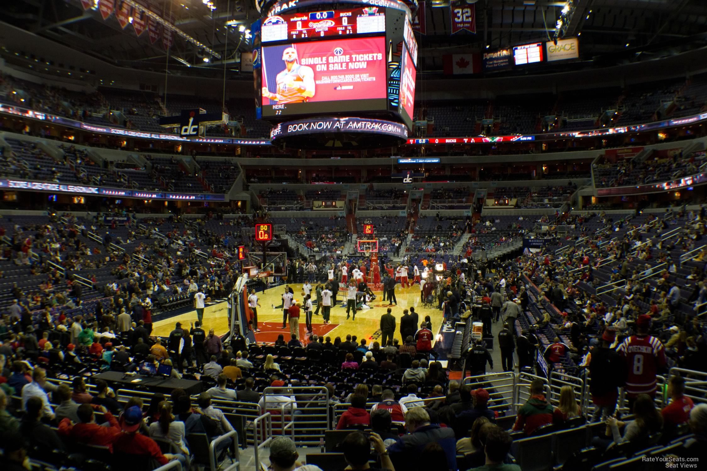 section 119, row n seat view  for basketball - capital one arena