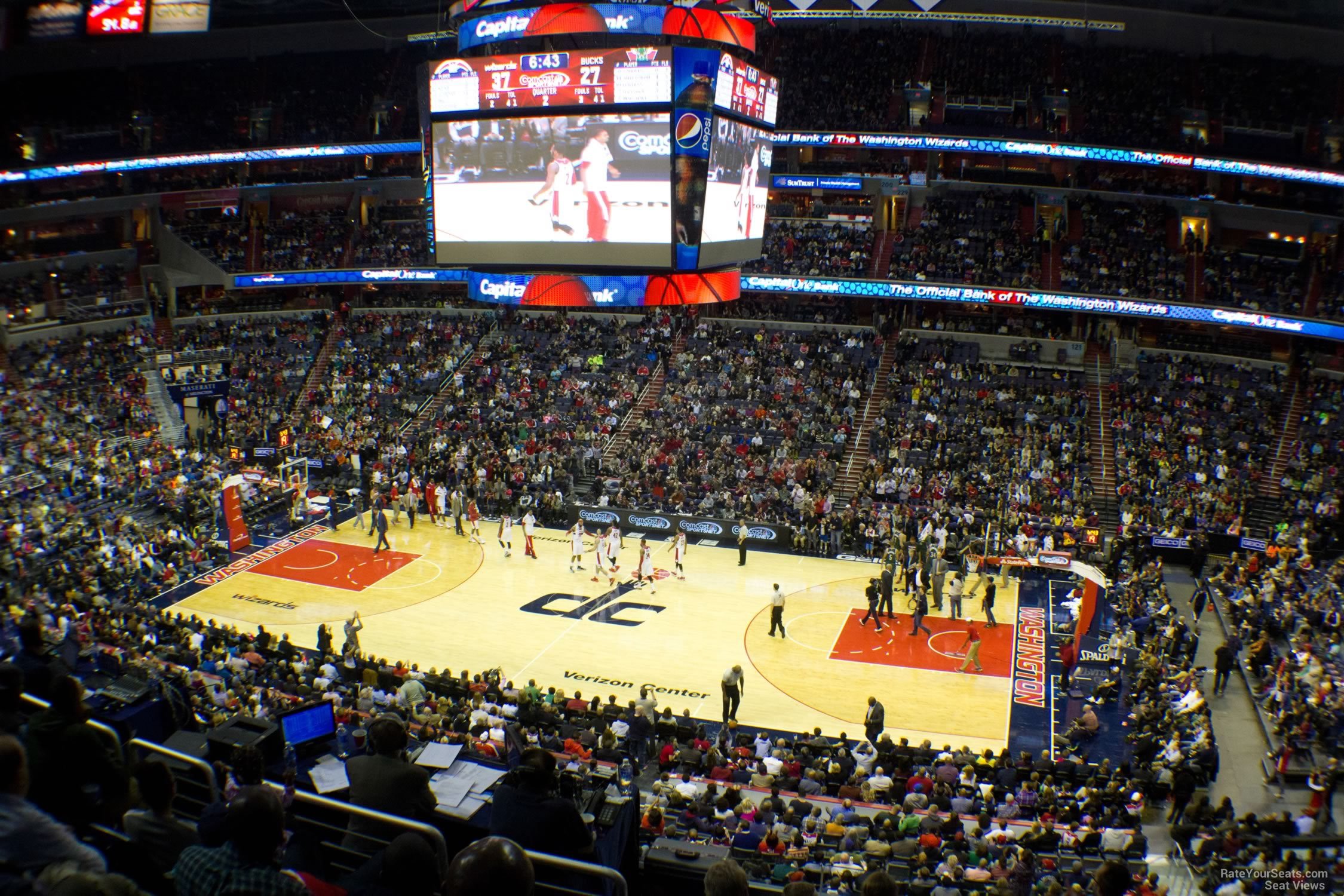 section 216, row f seat view  for basketball - capital one arena