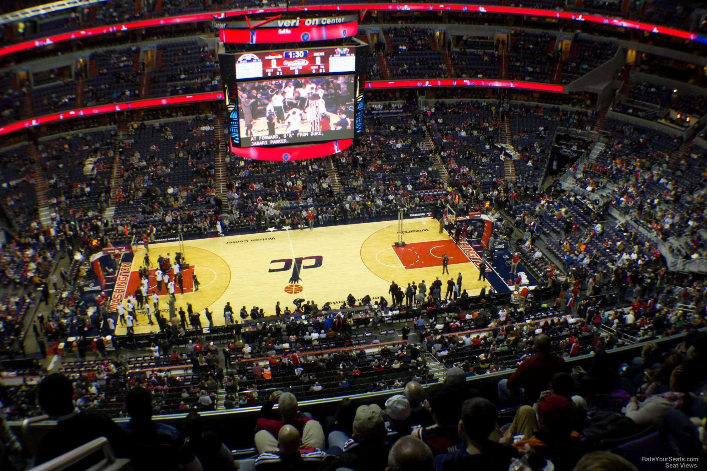 section 400, row f seat view  for basketball - capital one arena