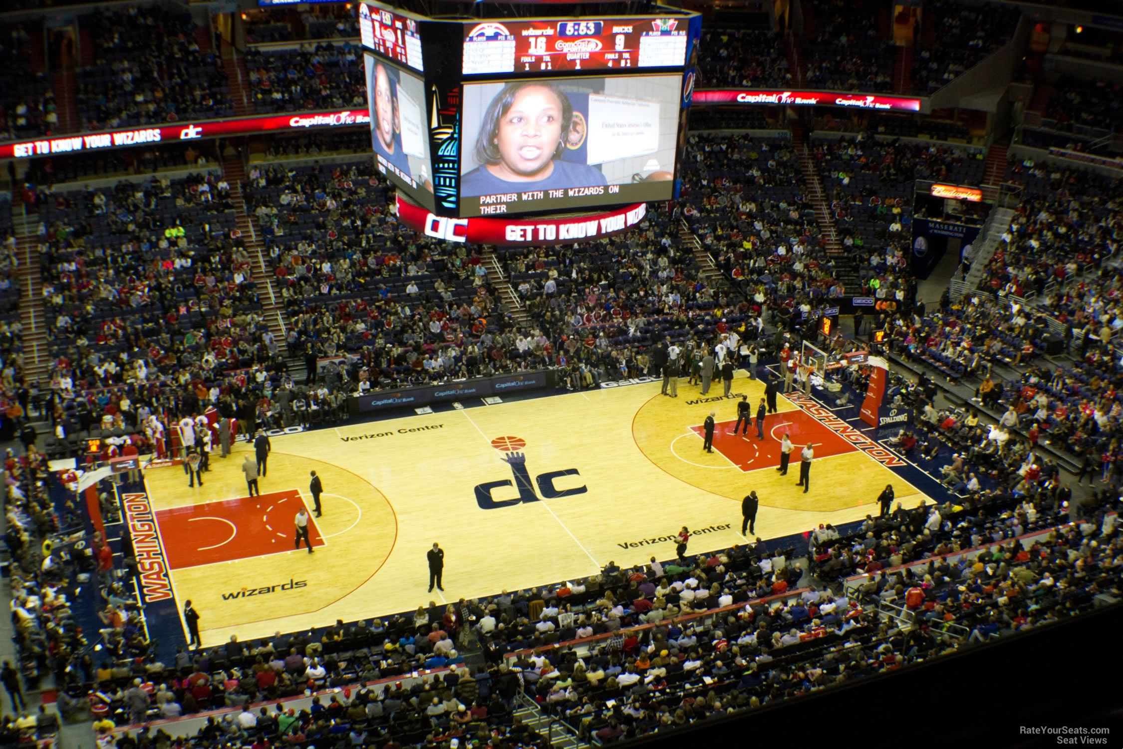 section 414, row f seat view  for basketball - capital one arena