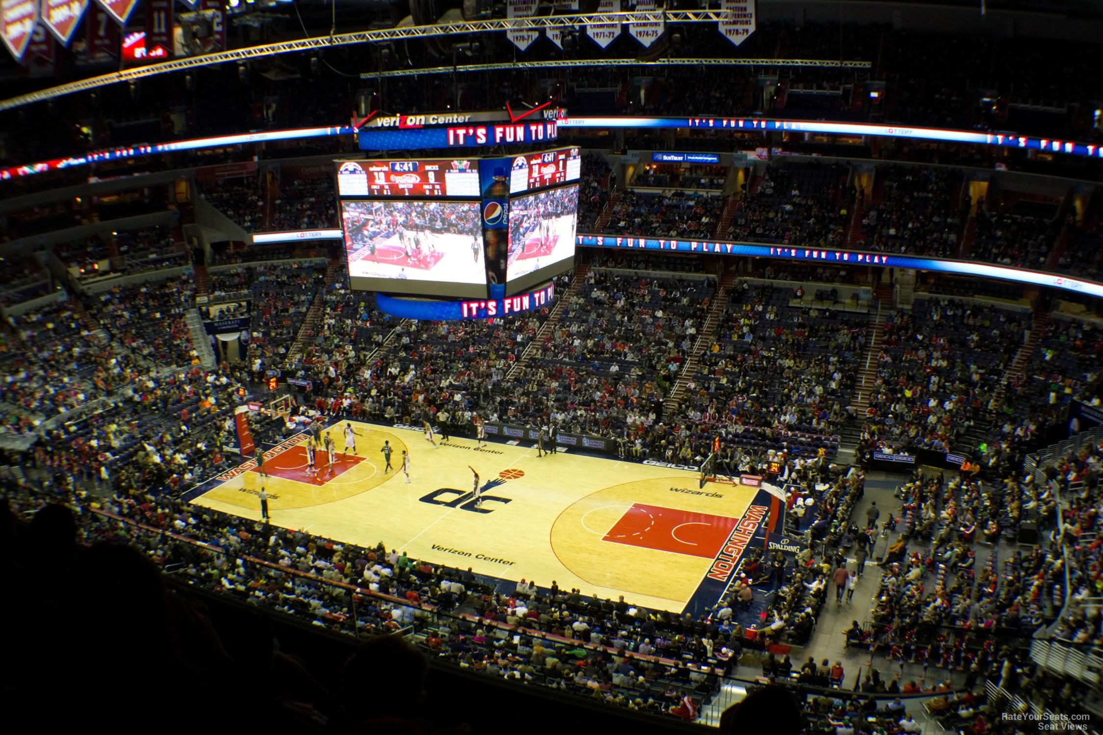 section 418, row f seat view  for basketball - capital one arena