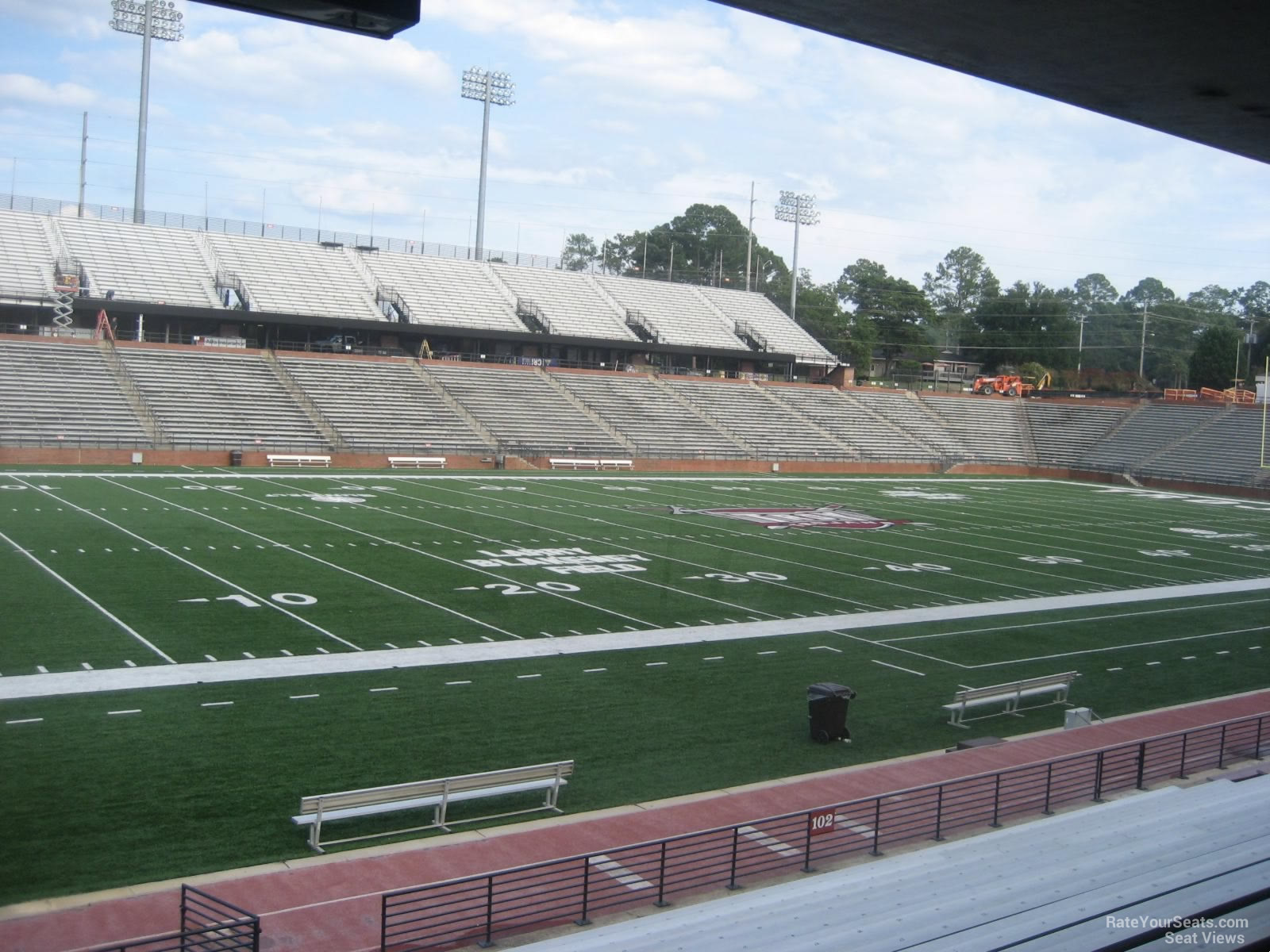 section 100, row 15 seat view  - troy memorial stadium