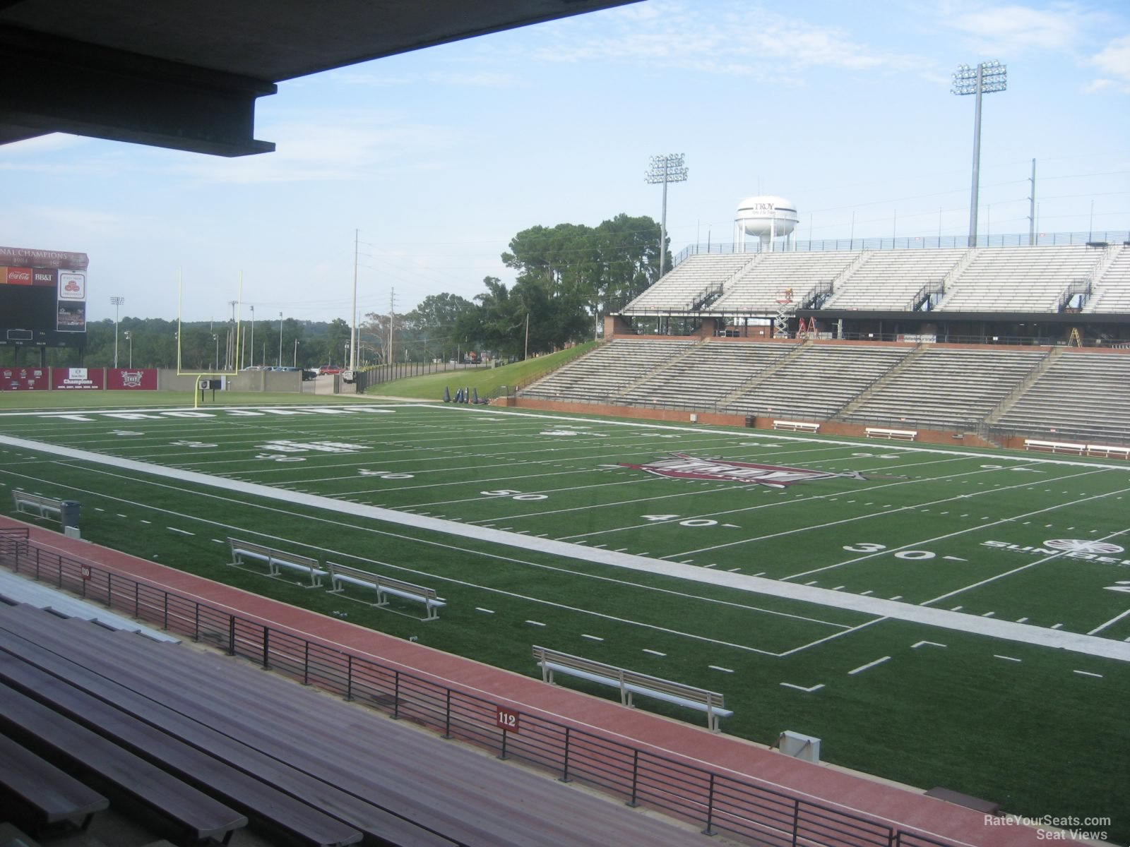 section 114, row 15 seat view  - troy memorial stadium