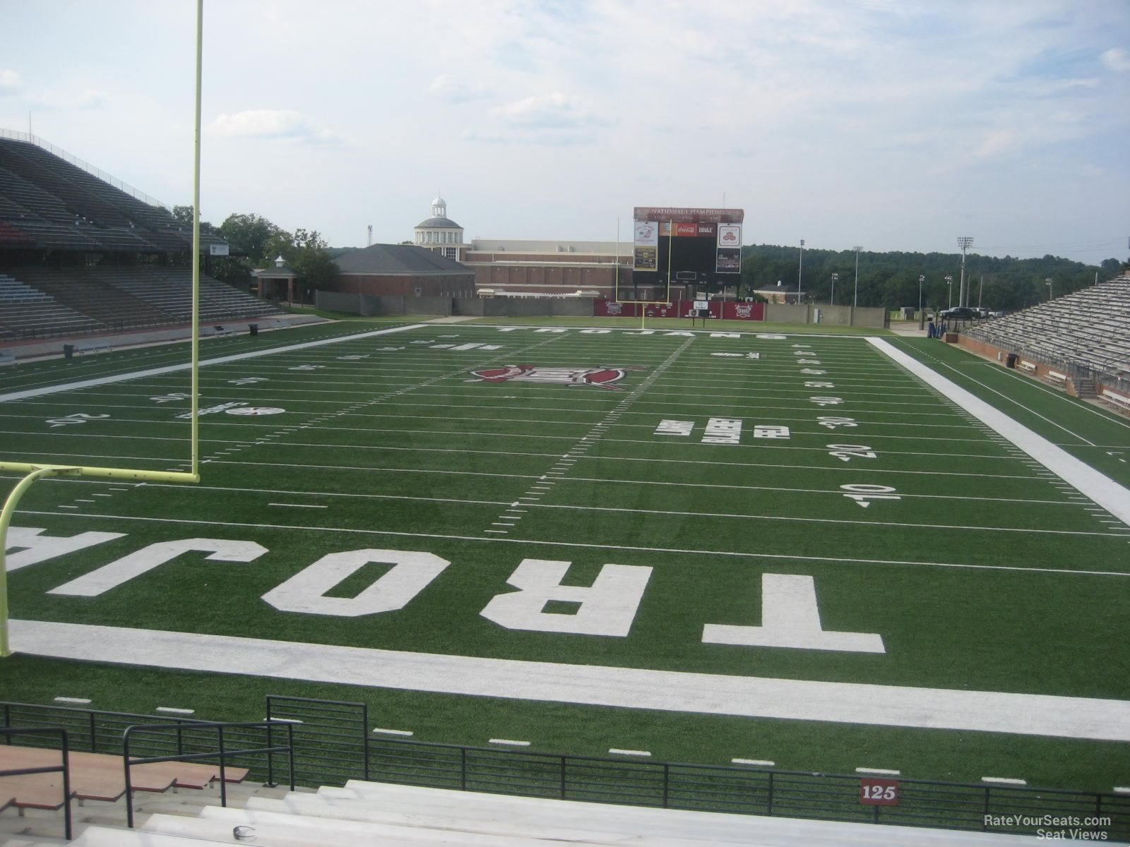 section 125, row 15 seat view  - troy memorial stadium